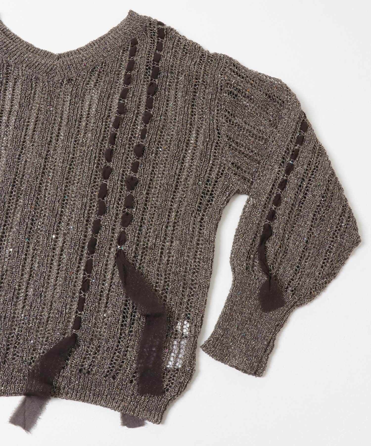 メッシュテープニット BROWN one