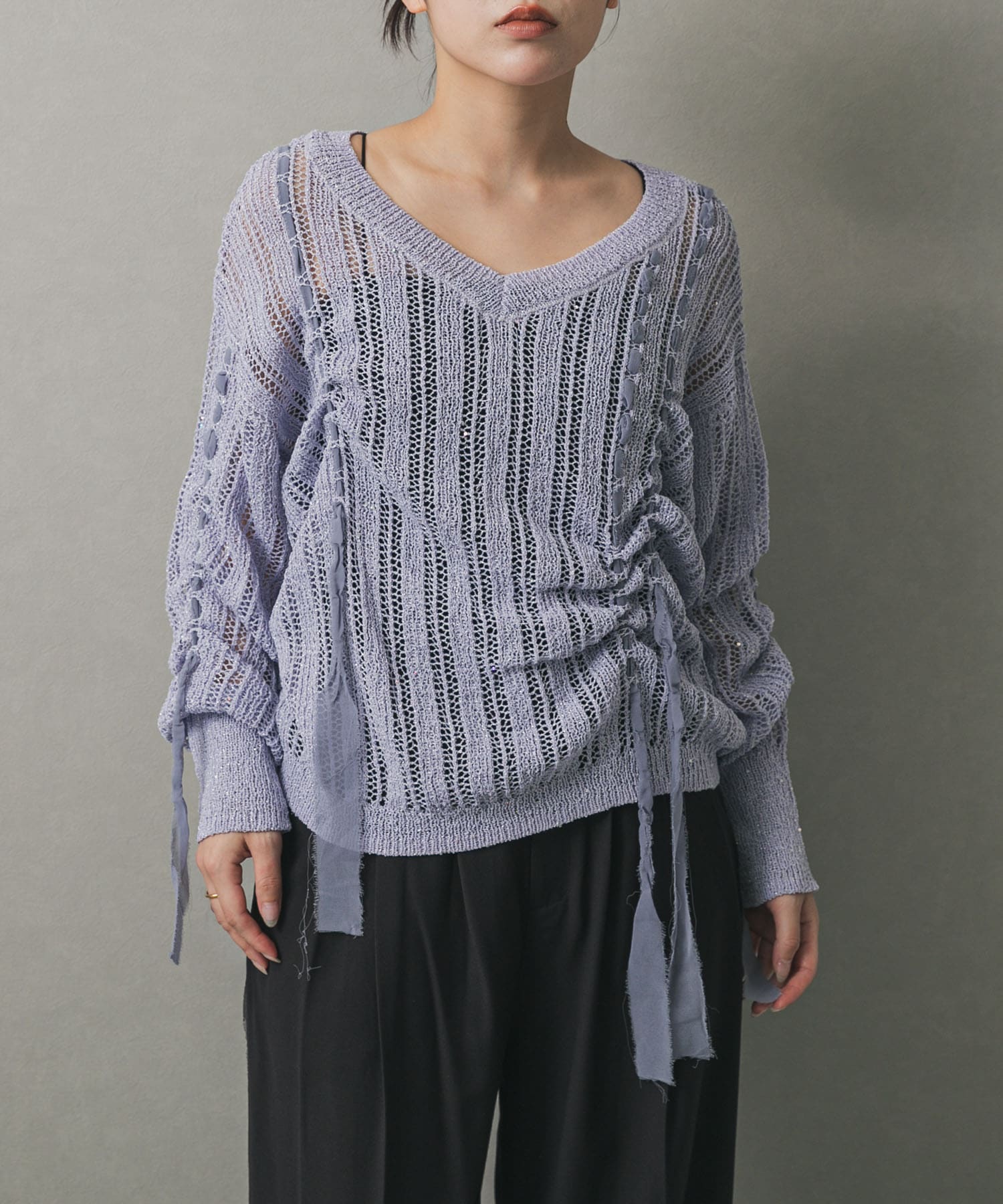 メッシュテープニット