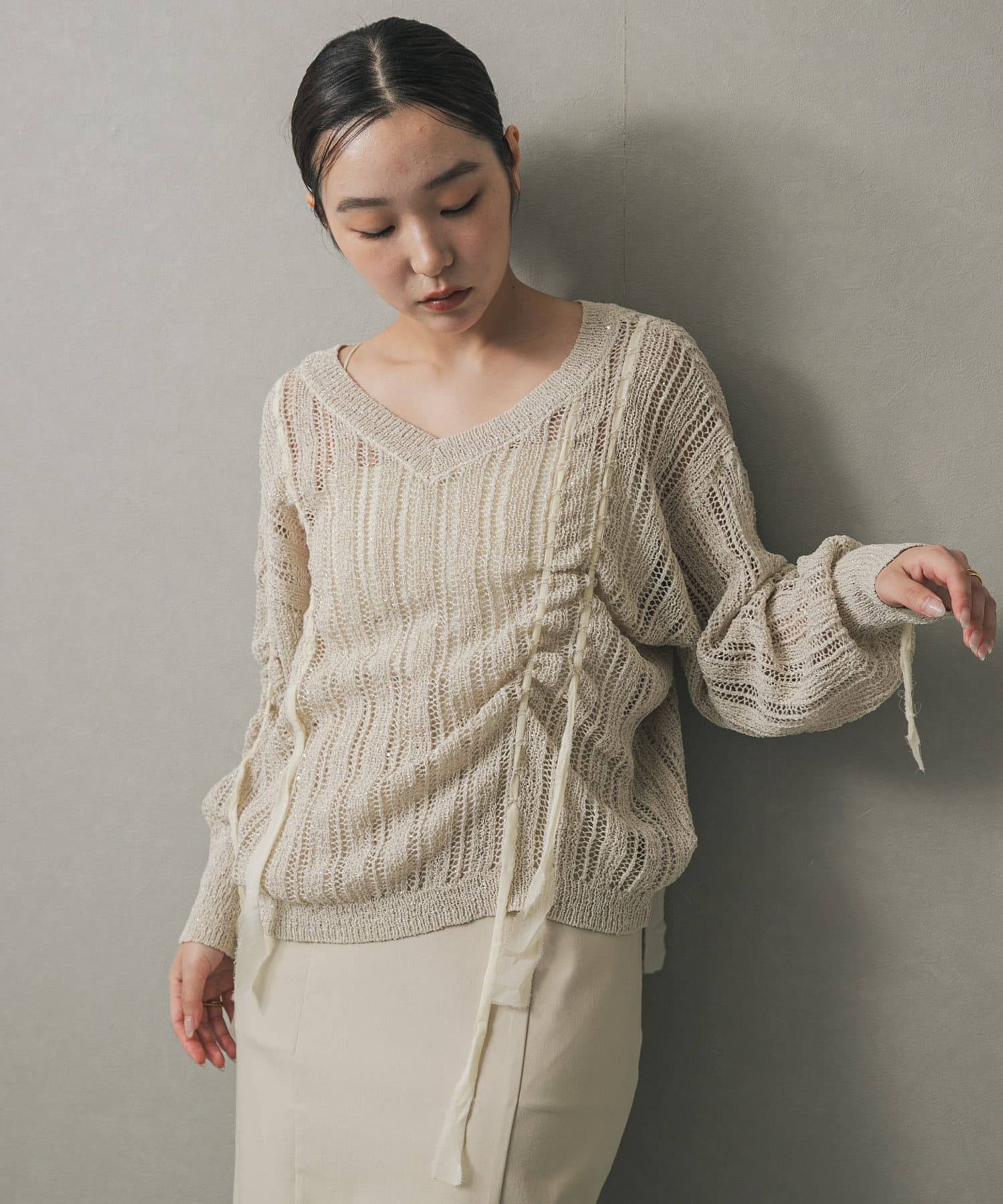 身長：158cm サイズ：one