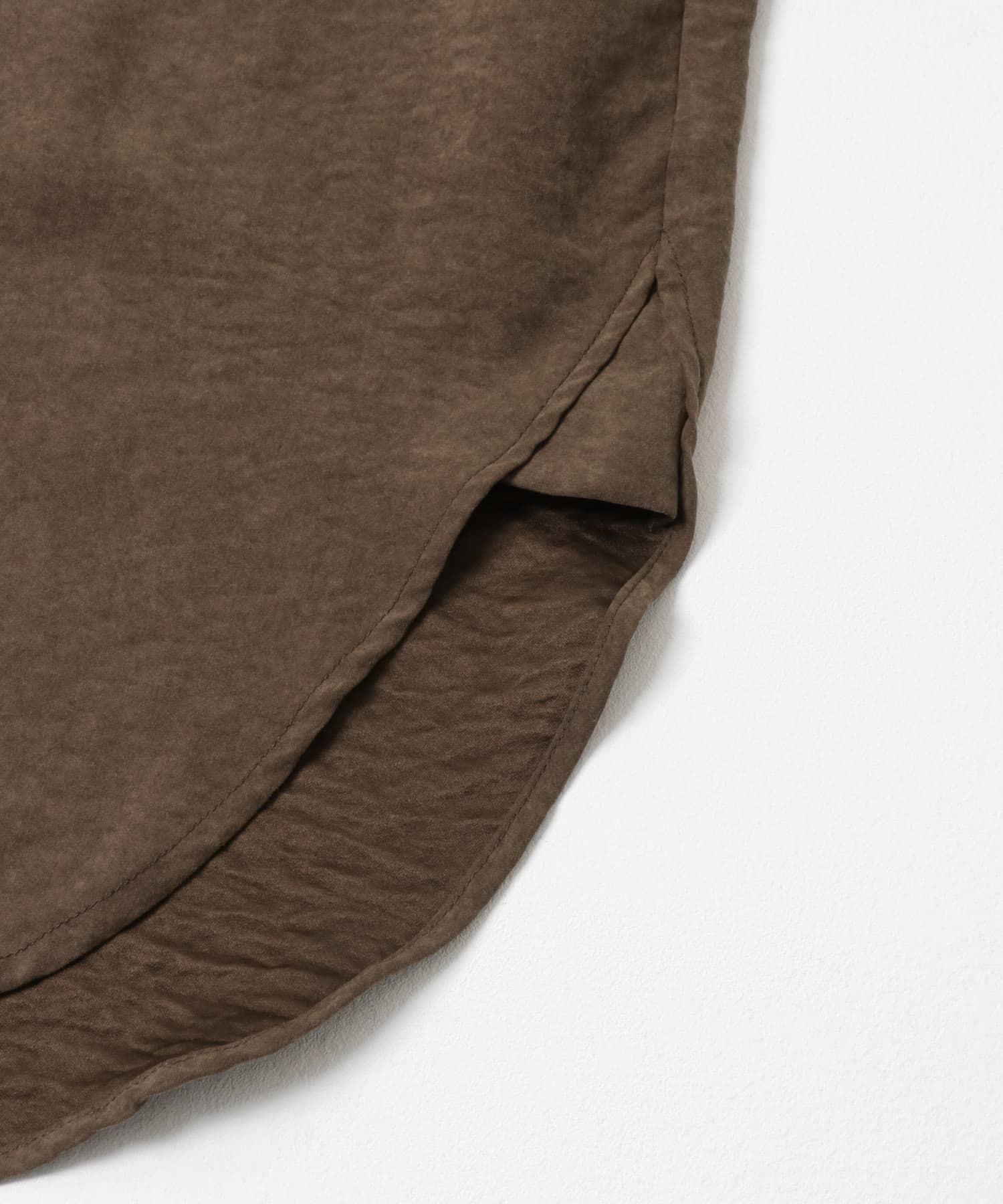 ポケットツキワイドスリーブシャツ BROWN one