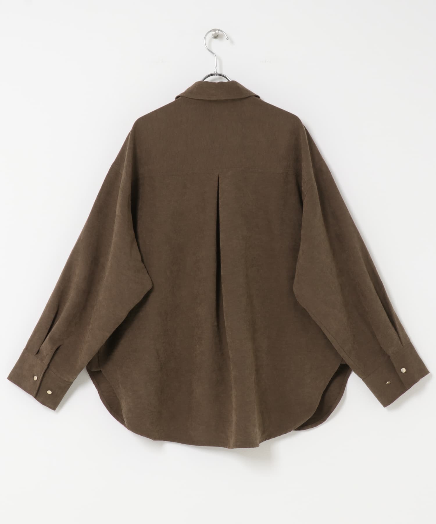 ポケットツキワイドスリーブシャツ BROWN one