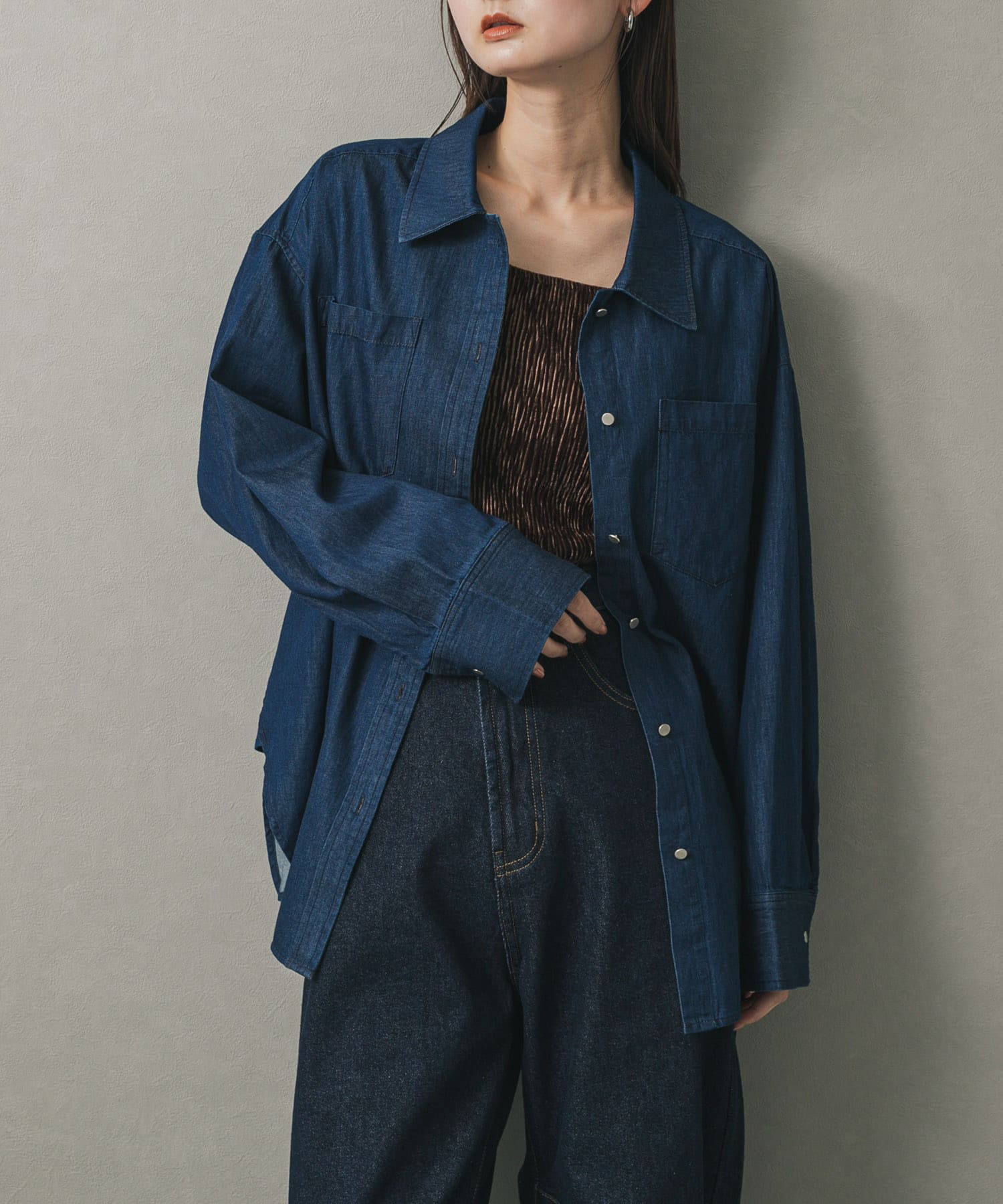 ポケットツキワイドスリーブシャツ