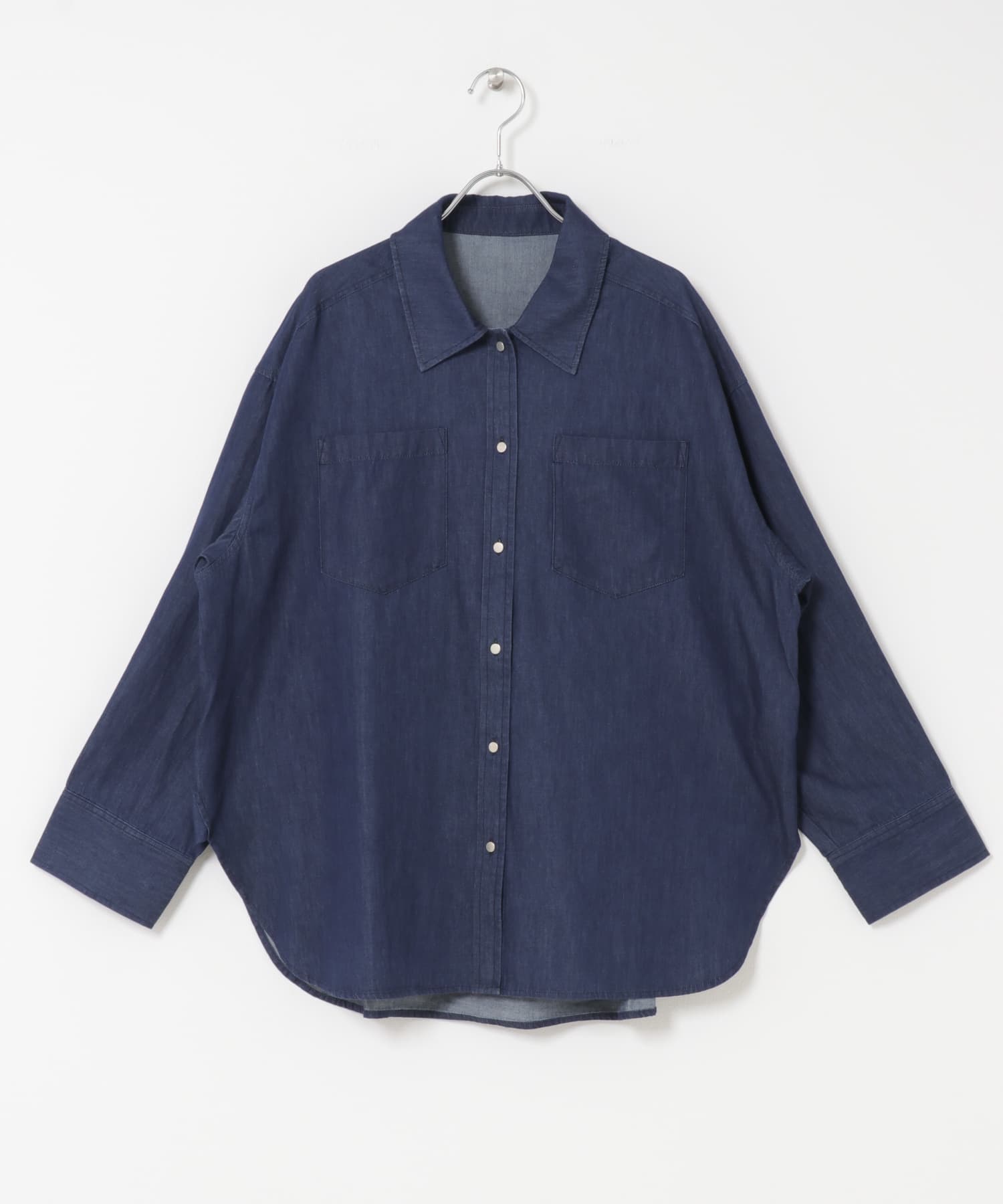 ポケットツキワイドスリーブシャツ D.INDIGO one