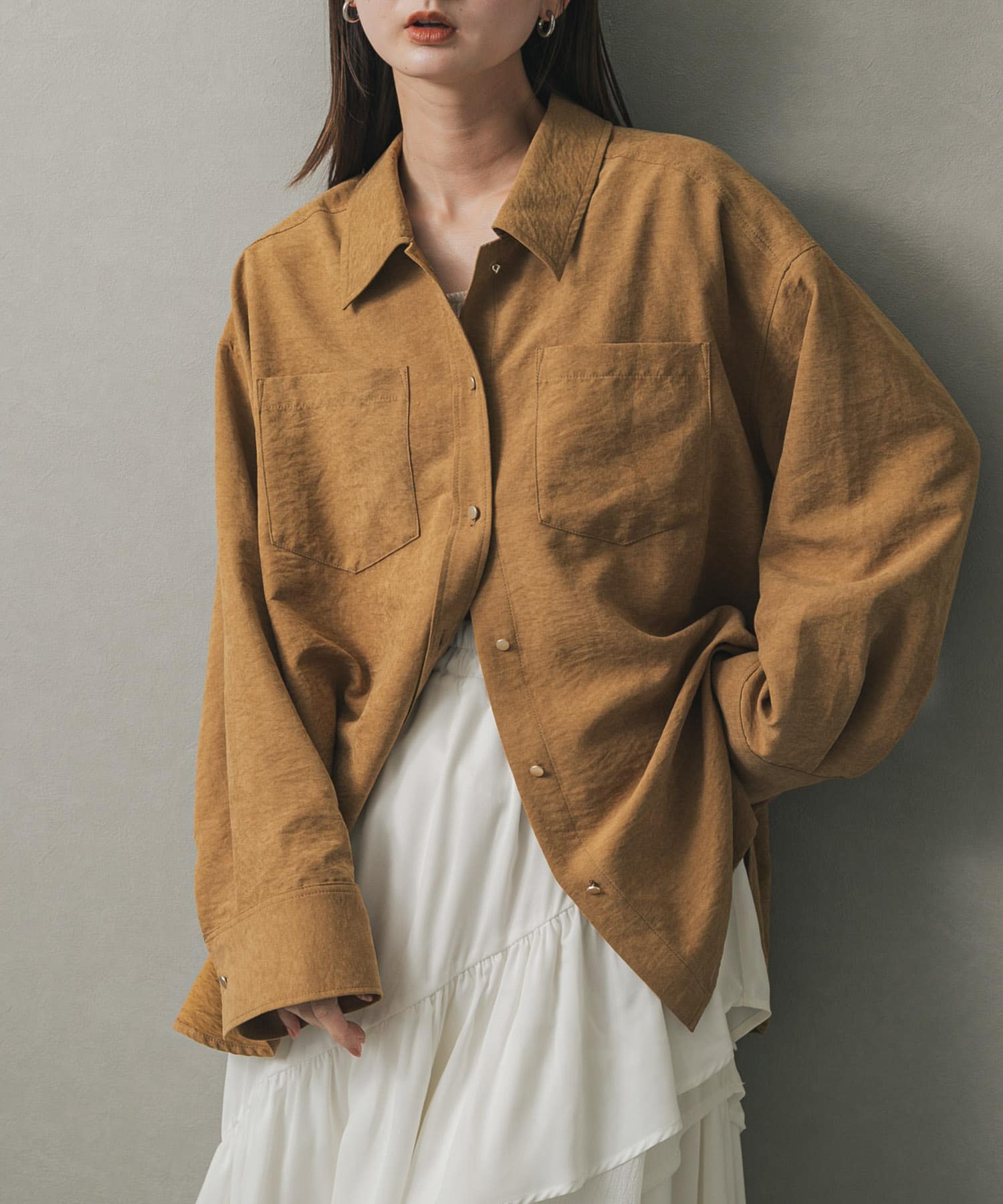 ポケットツキワイドスリーブシャツ