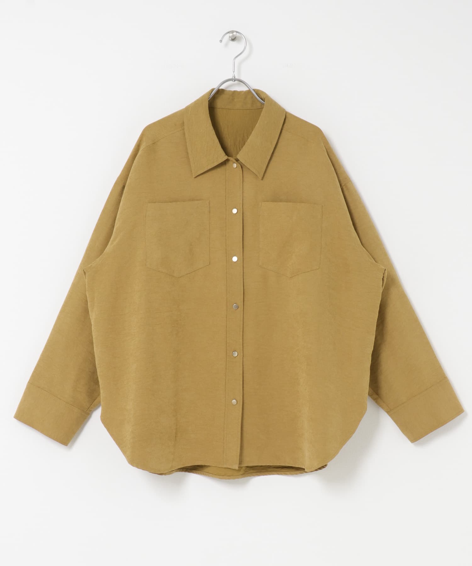 ポケットツキワイドスリーブシャツ CAMEL one