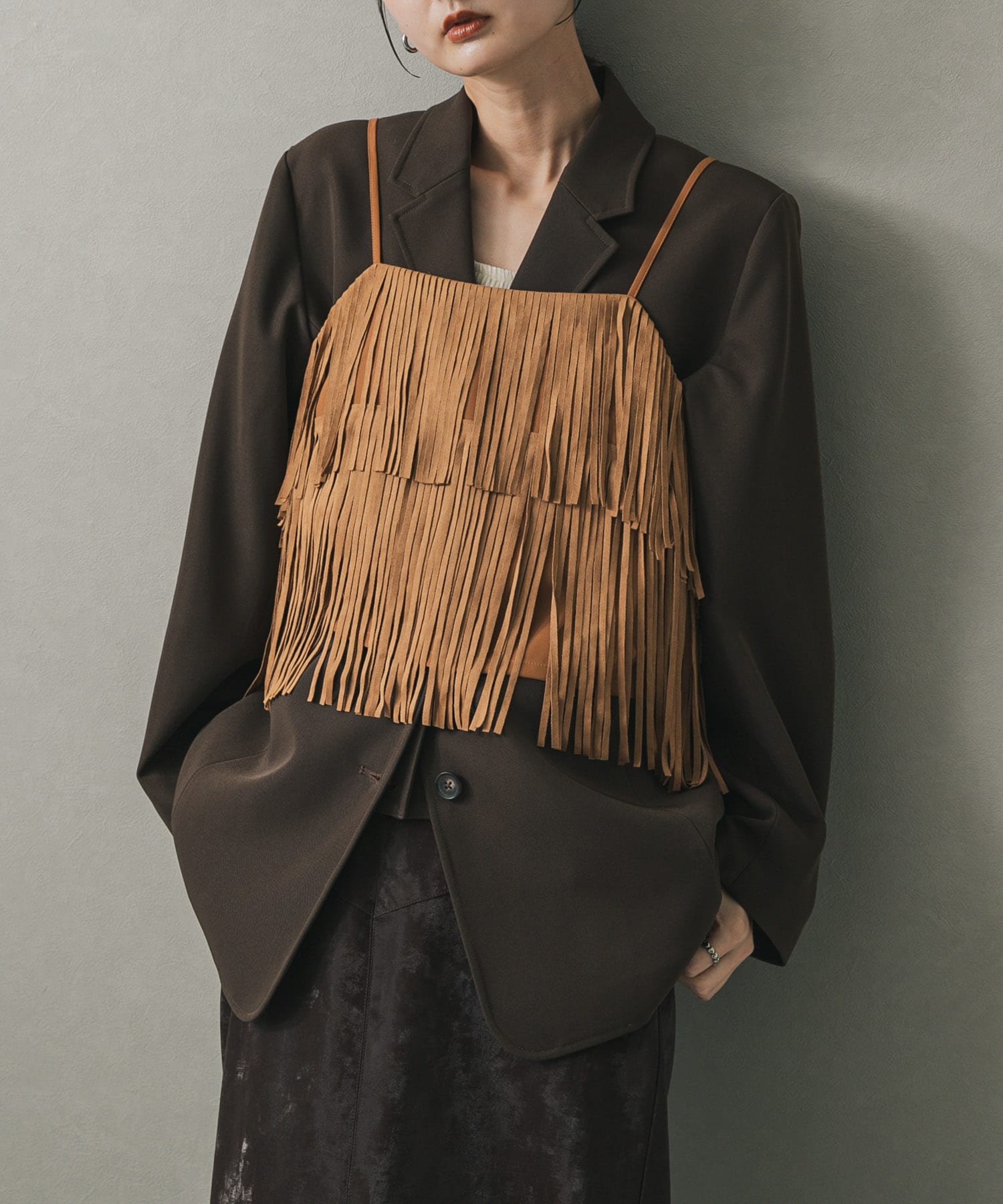 FSフリンジキャミトップ