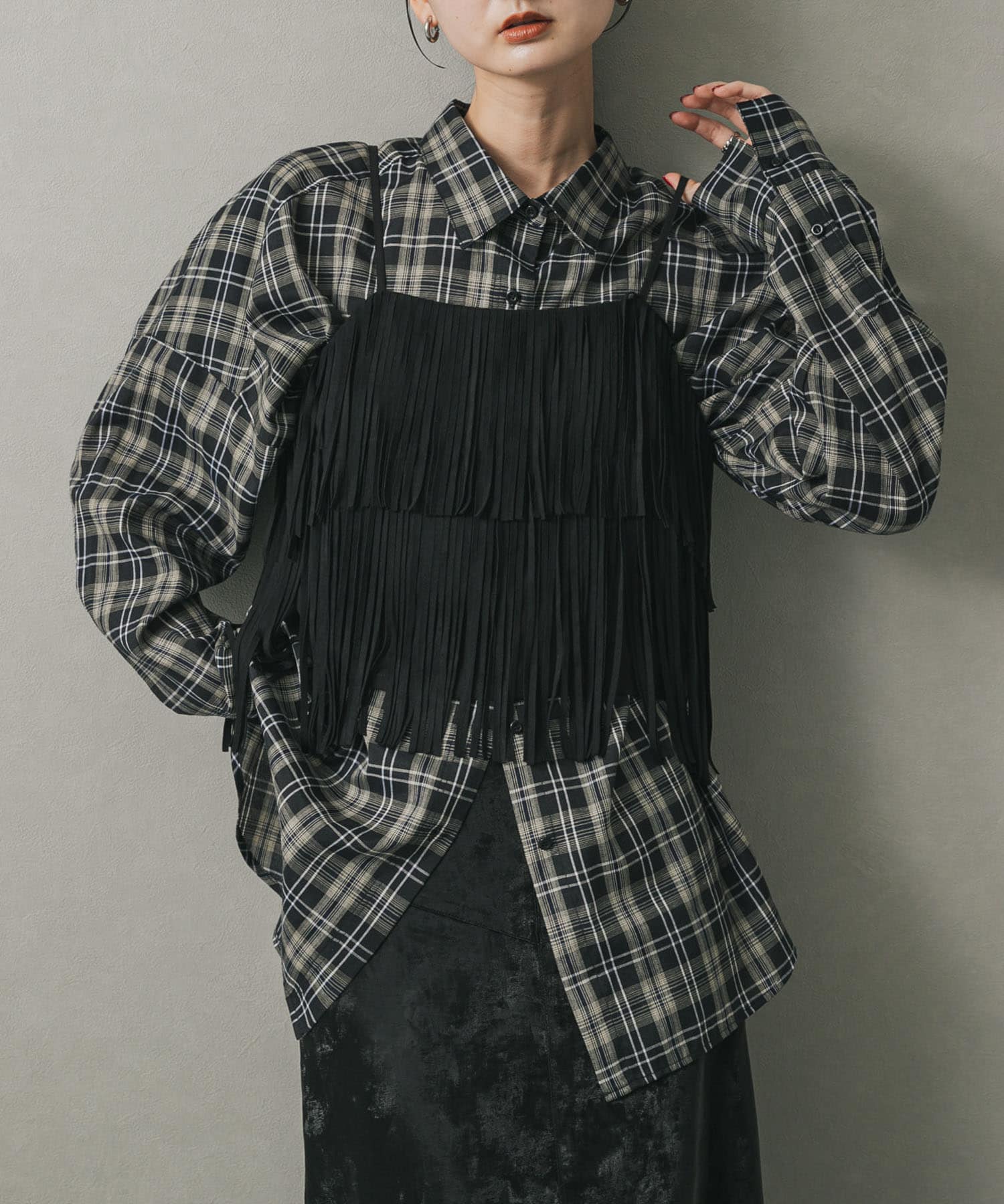 FSフリンジキャミトップ