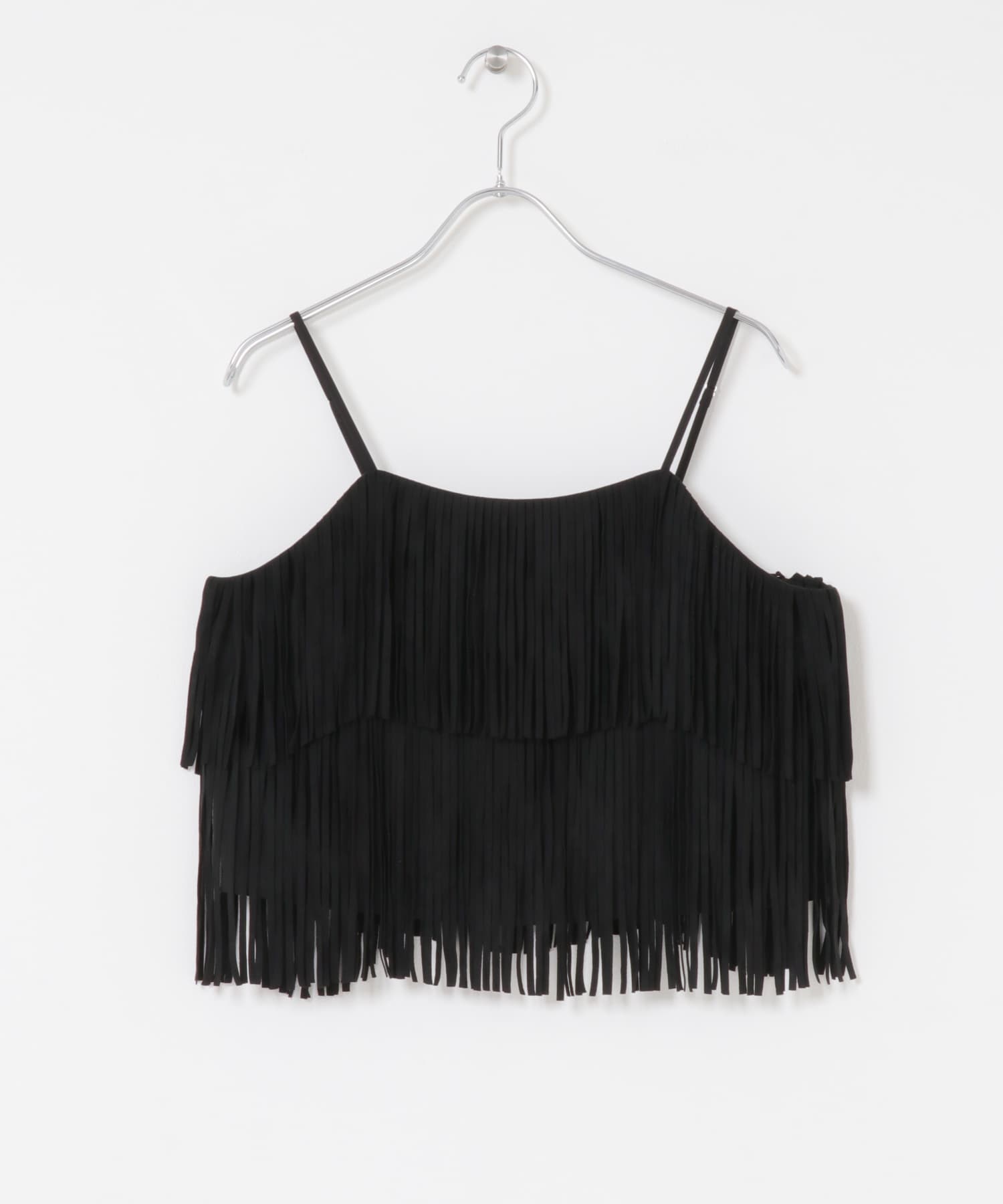 FSフリンジキャミトップ BLACK one