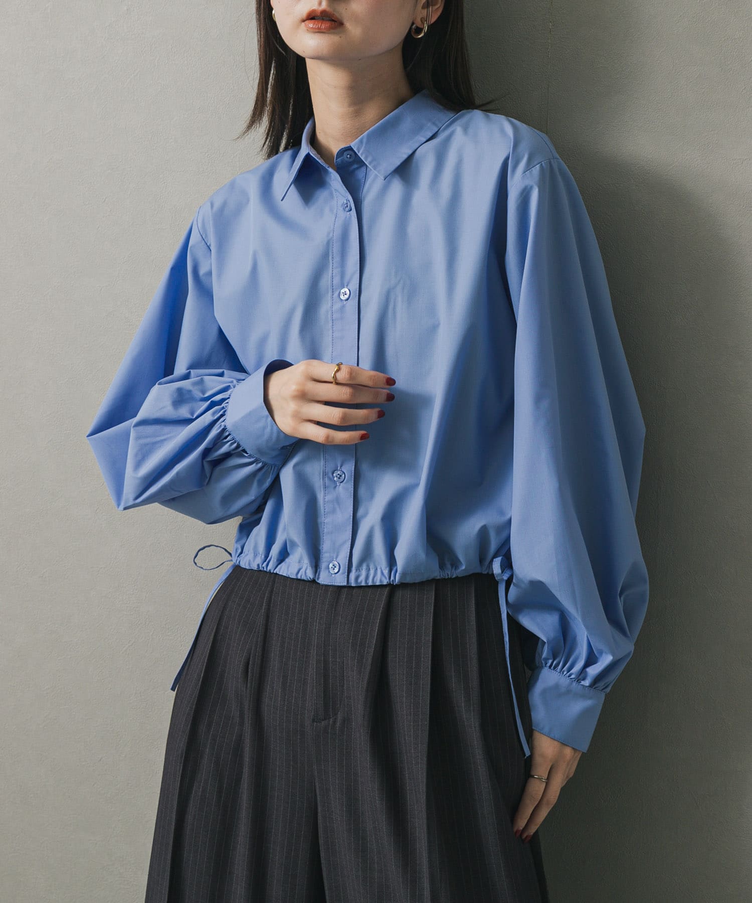 クロップドバルーンシャツ