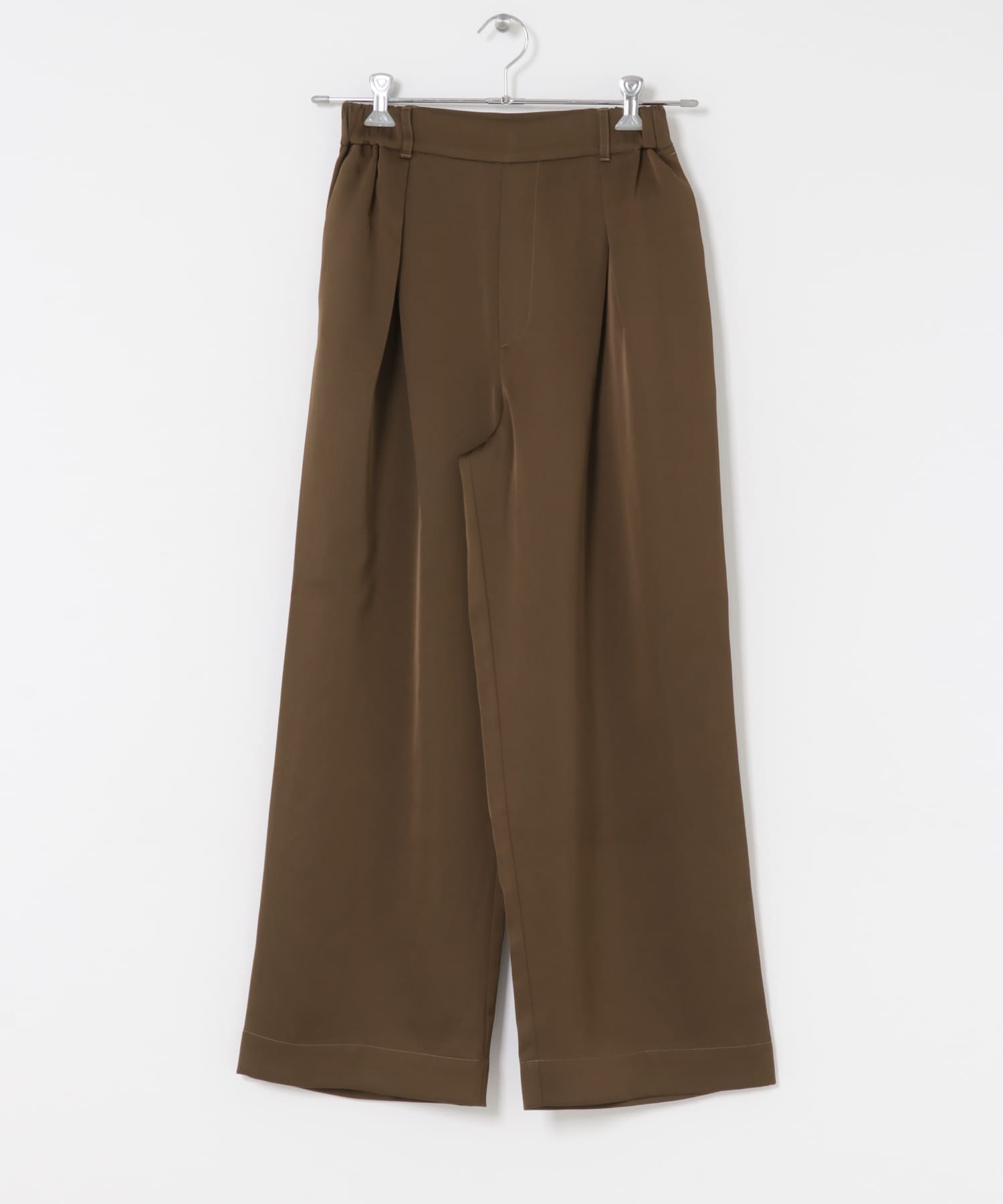 サテンインタックパンツ BROWN one