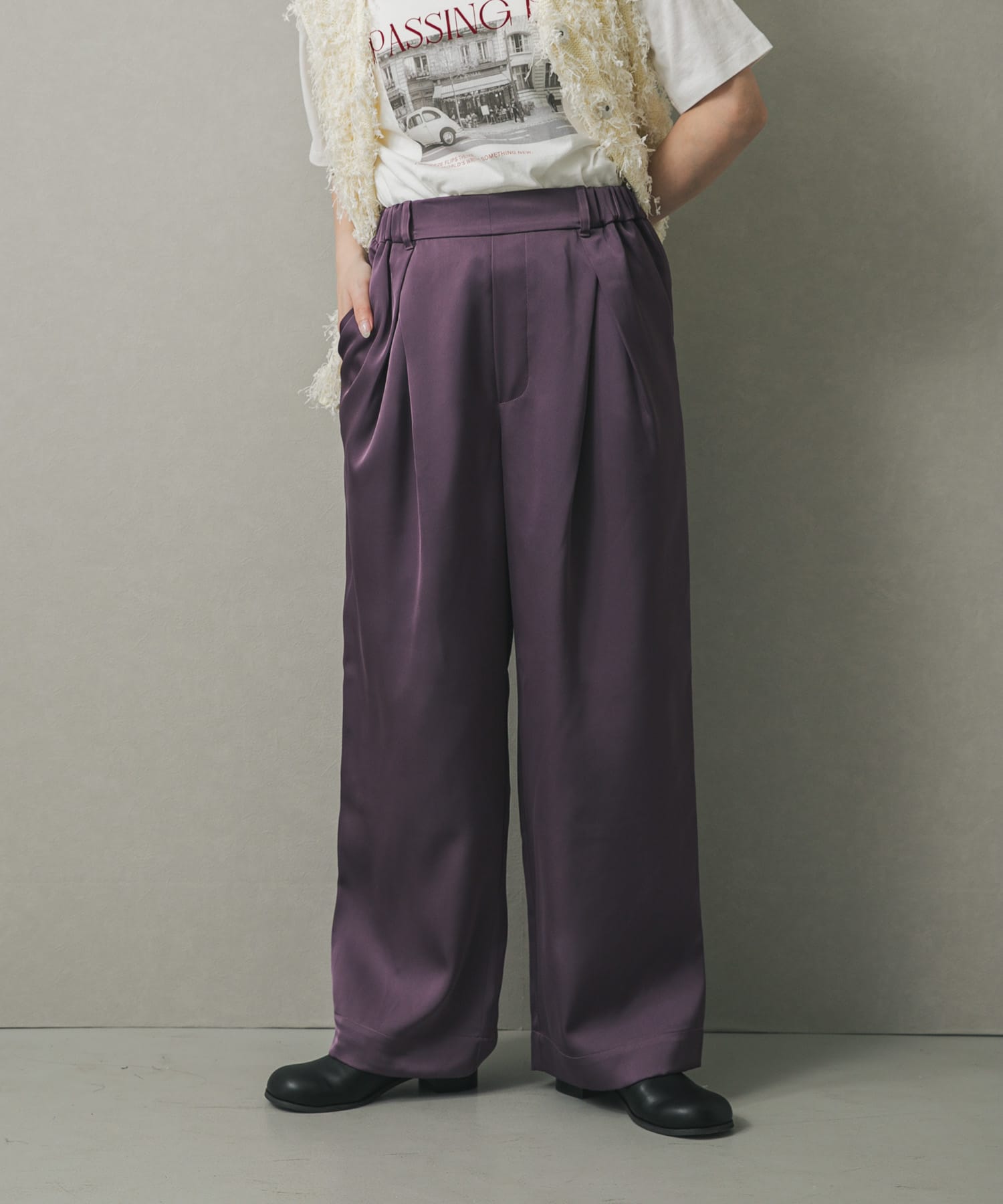 サテンインタックパンツ