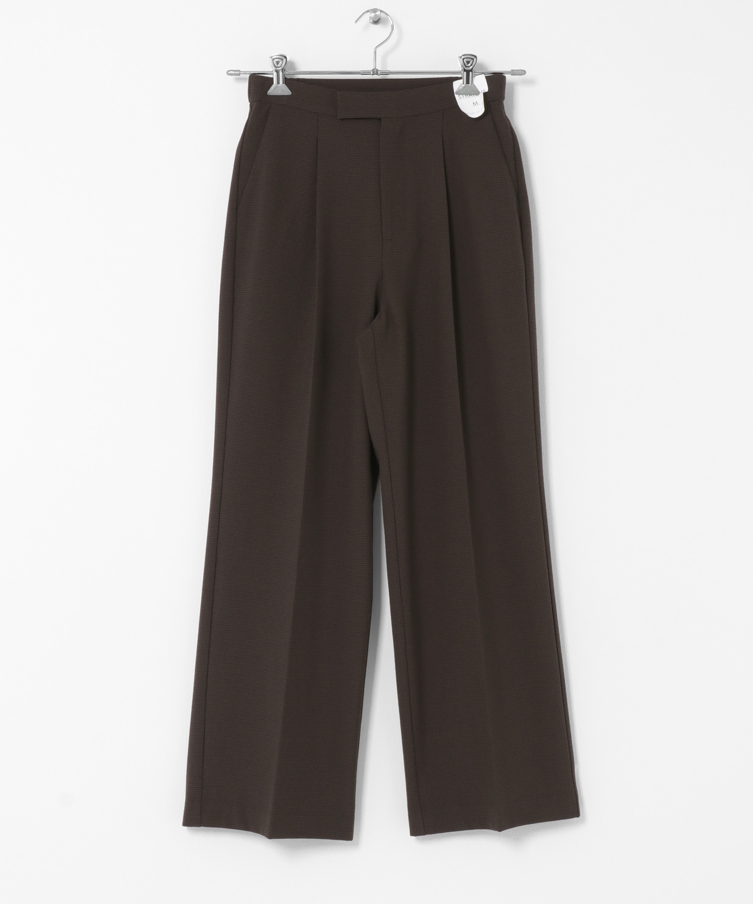 センタープレスストレートパンツ BRN×BLK XS