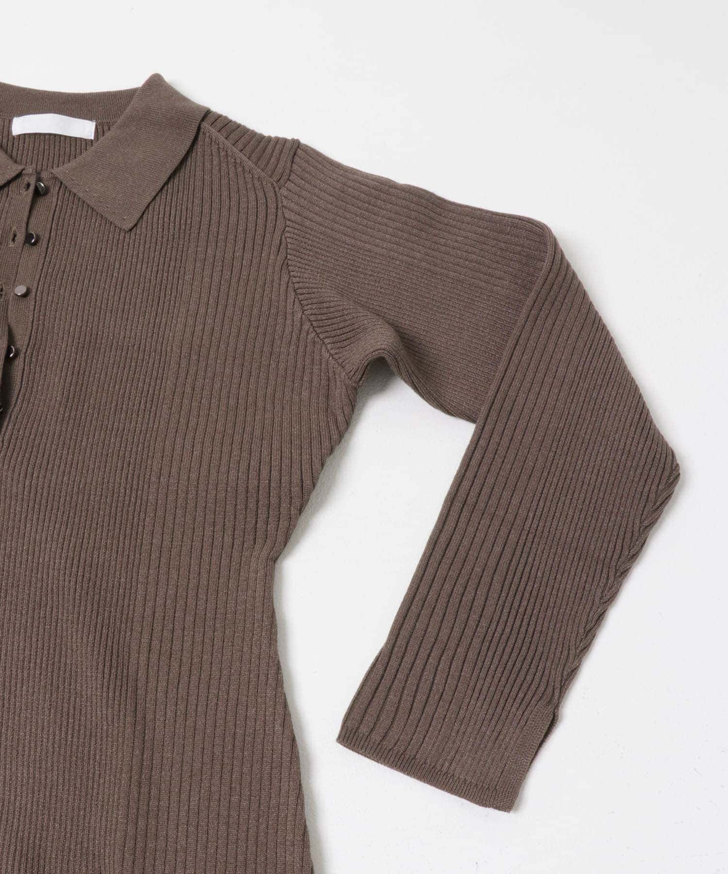 エリツキリブニットワンピース MOCHA one