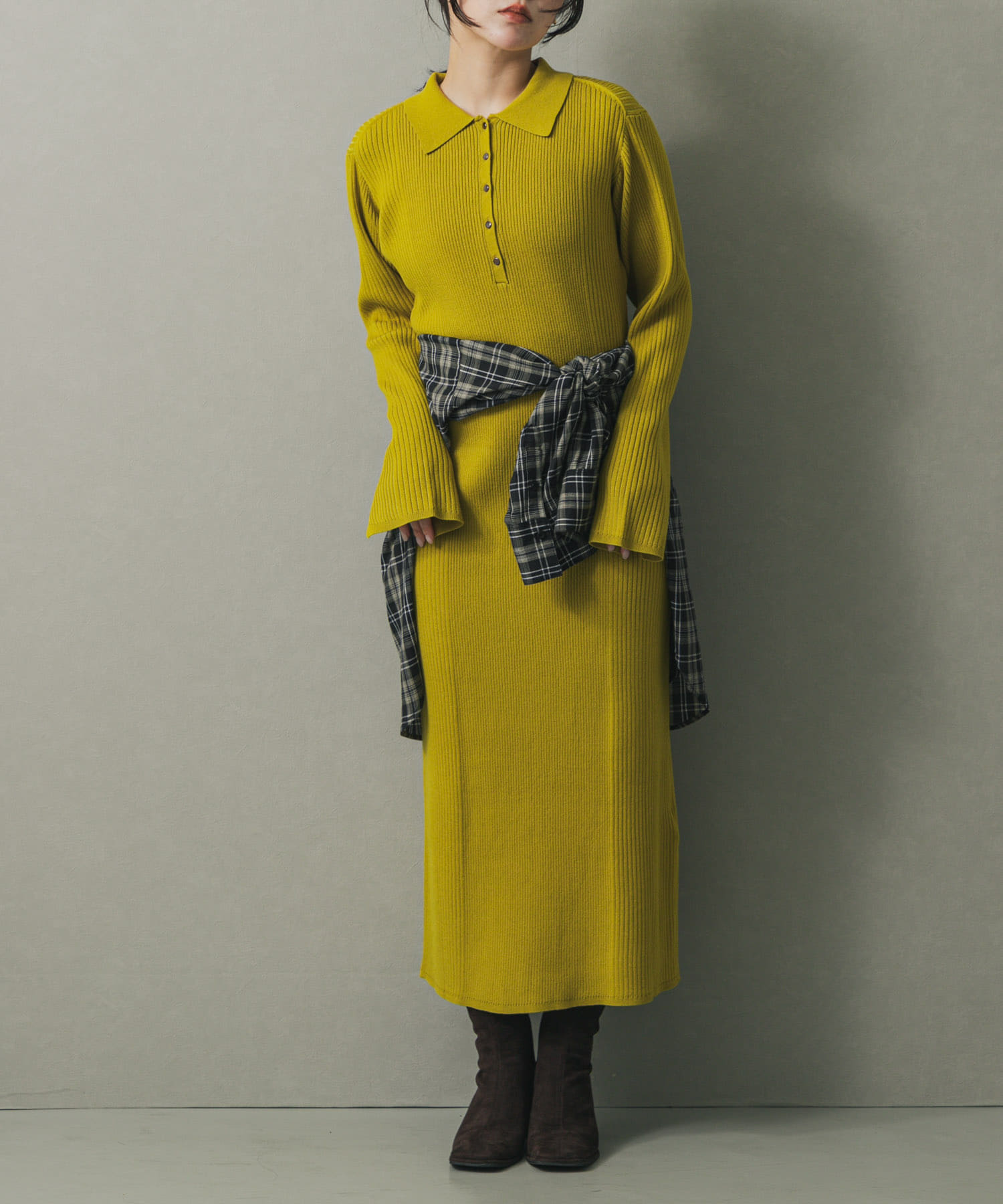 エリツキリブニットワンピース