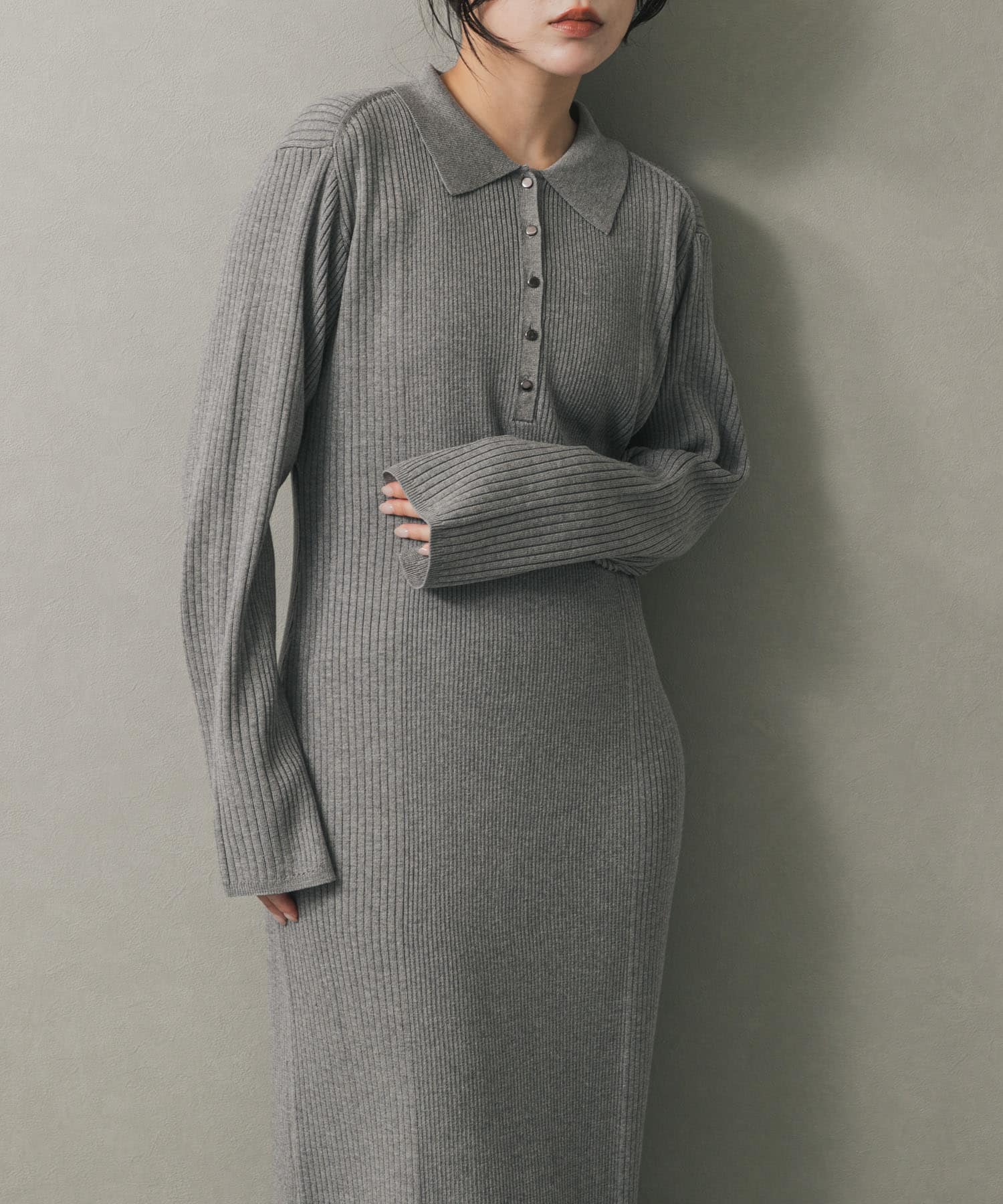 エリツキリブニットワンピース