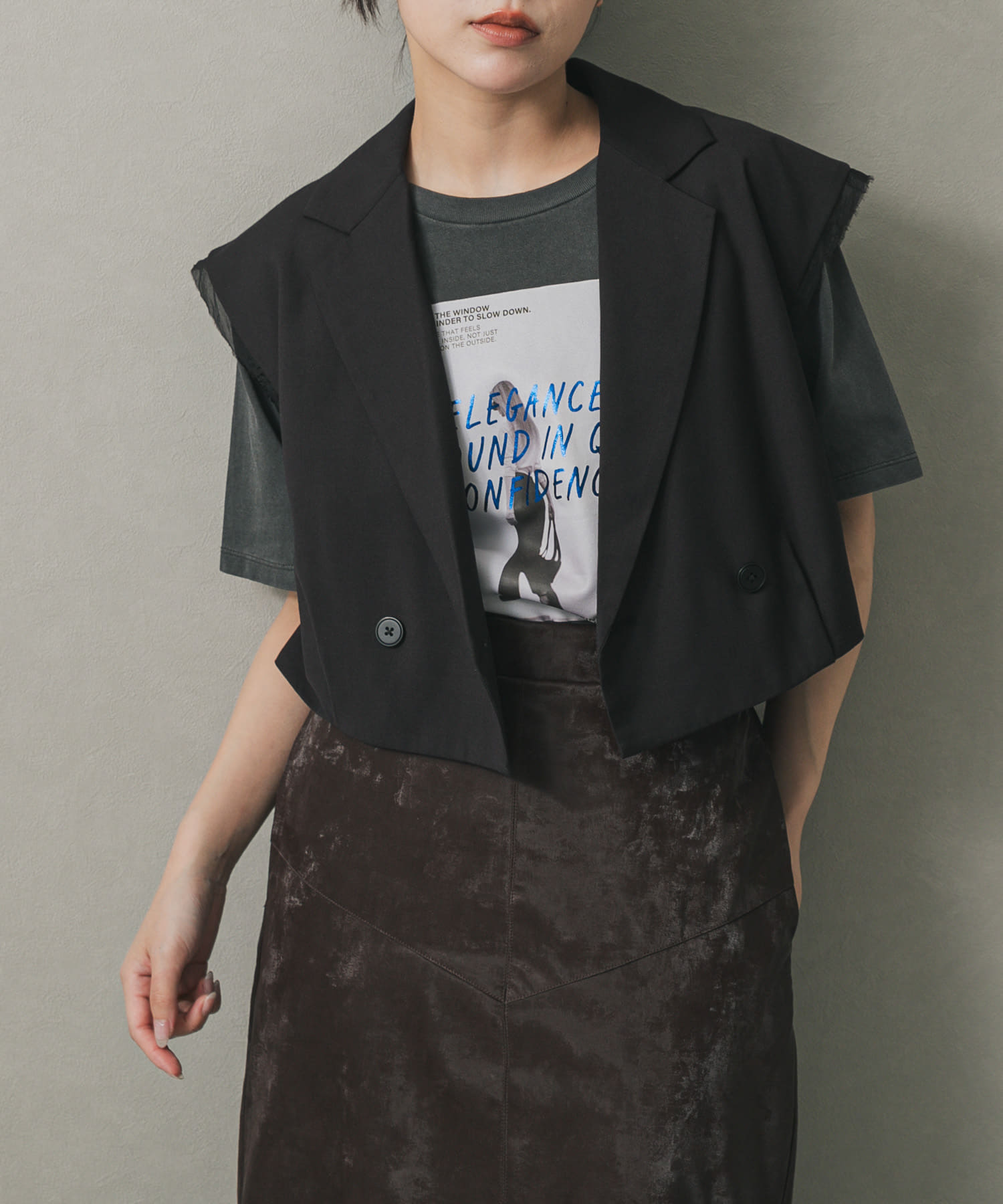 テーラードクロップドジレ