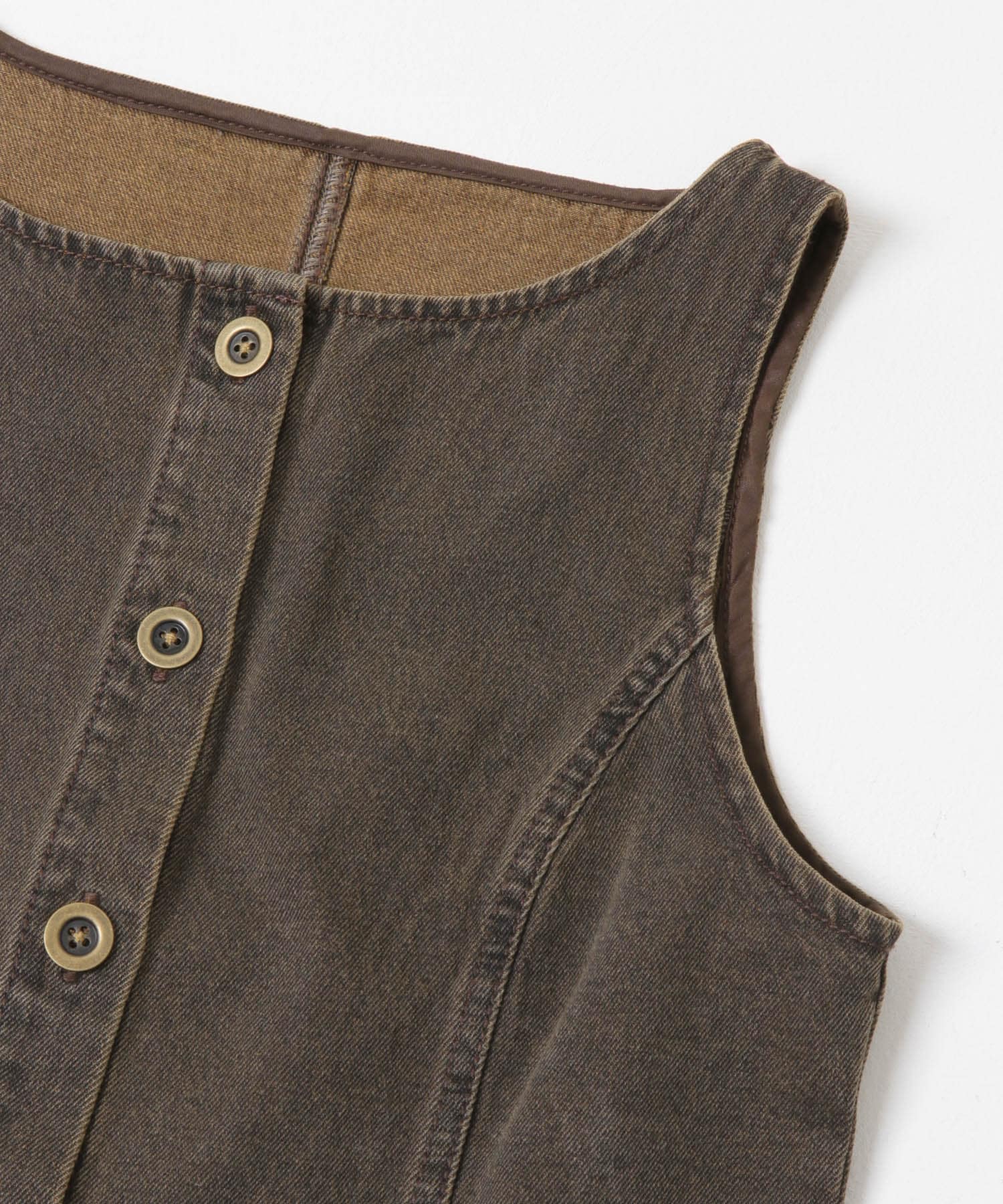 デニムコンパクトジレ BROWN one