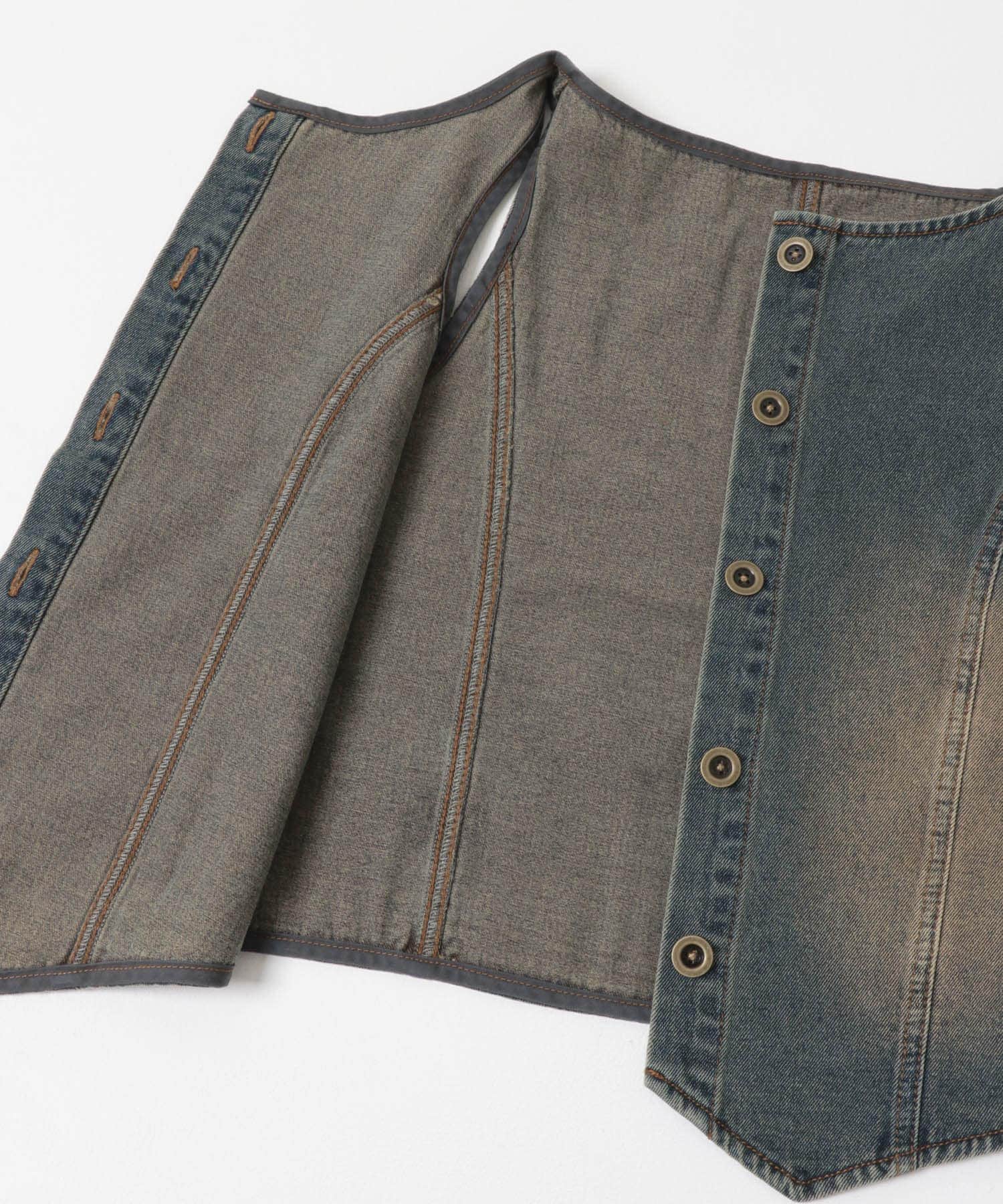 デニムコンパクトジレ D.INDIGO one