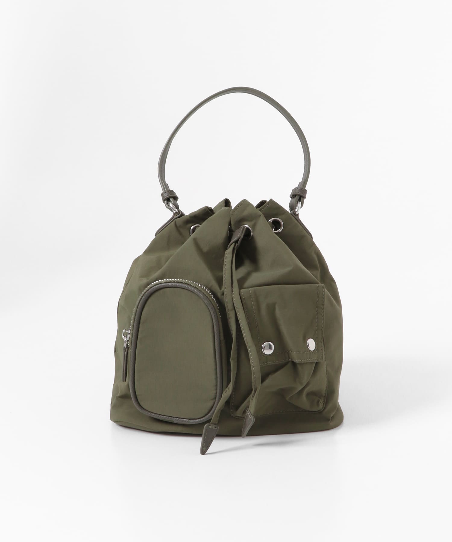 撥水2WAYマルチポケットナイロンバッグ KHAKI one
