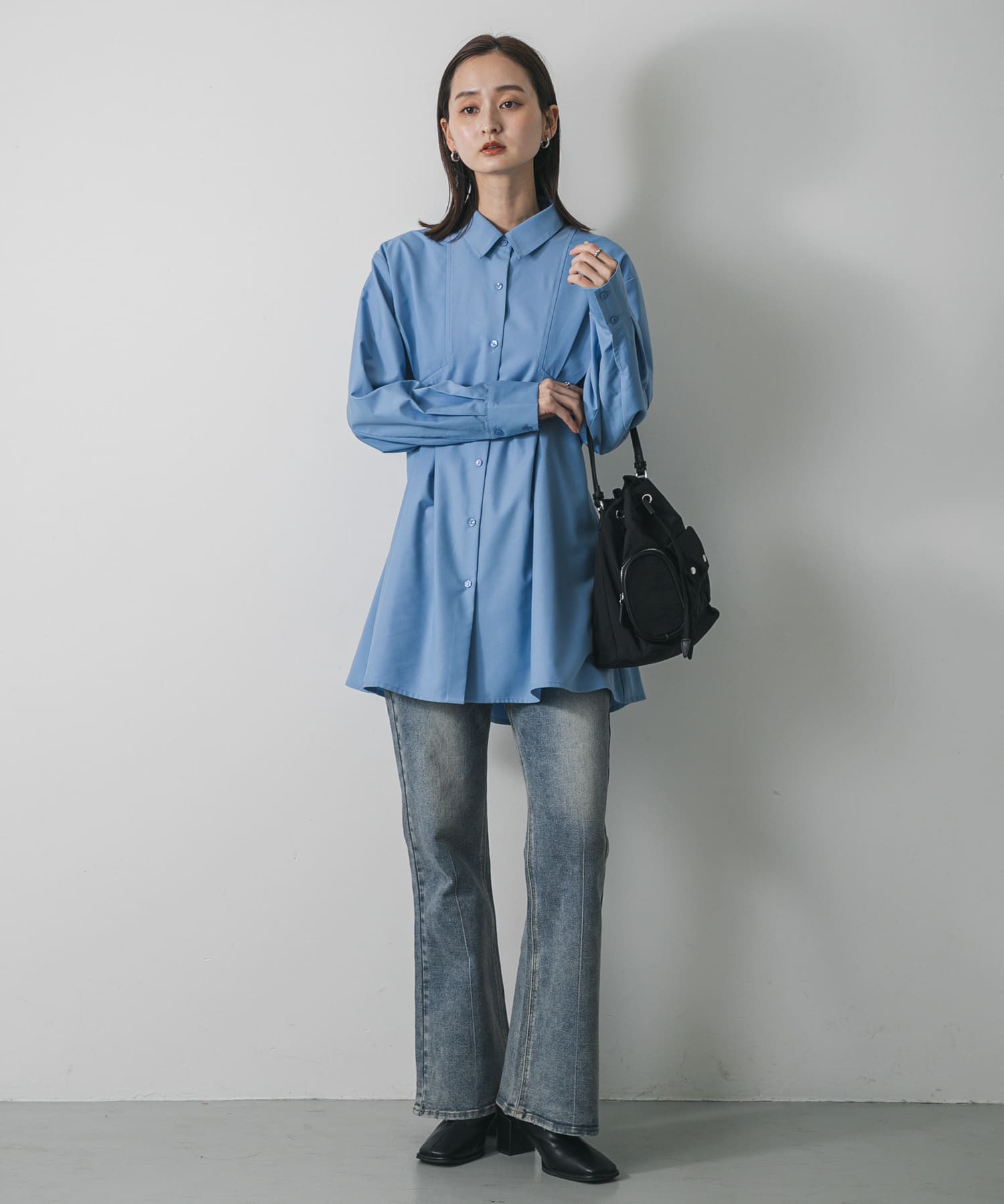 撥水2WAYマルチポケットナイロンバッグ BLACK one