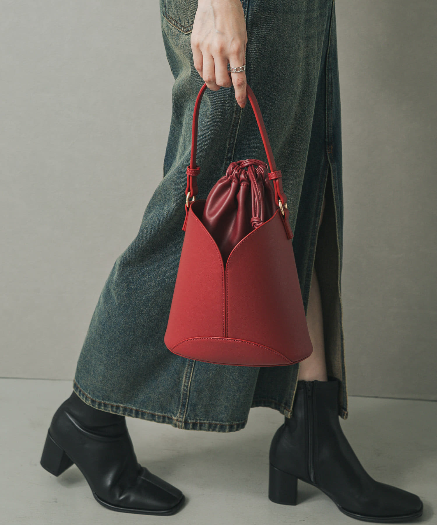 パネルキンチャクバッグ RED one