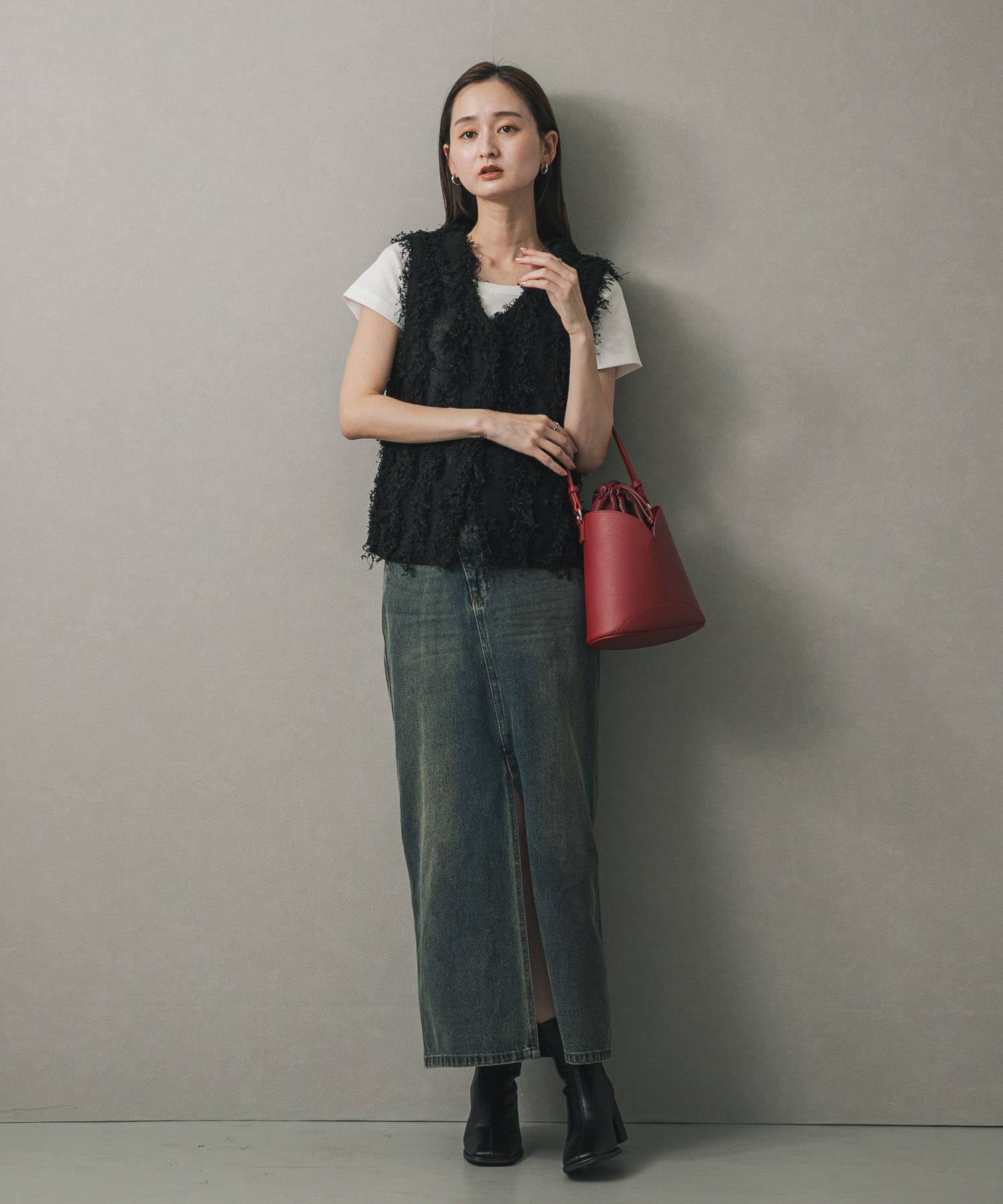 パネルキンチャクバッグ RED one