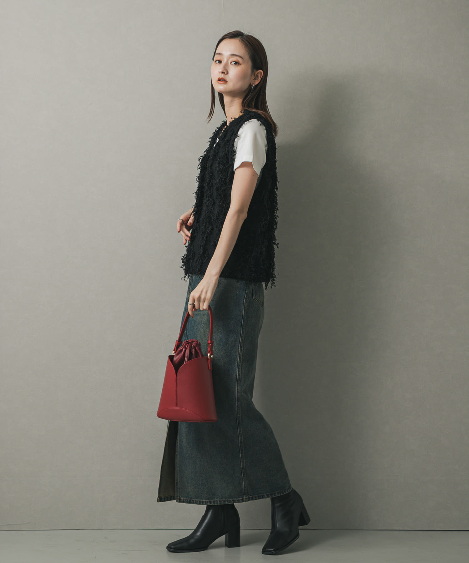 パネルキンチャクバッグ RED one