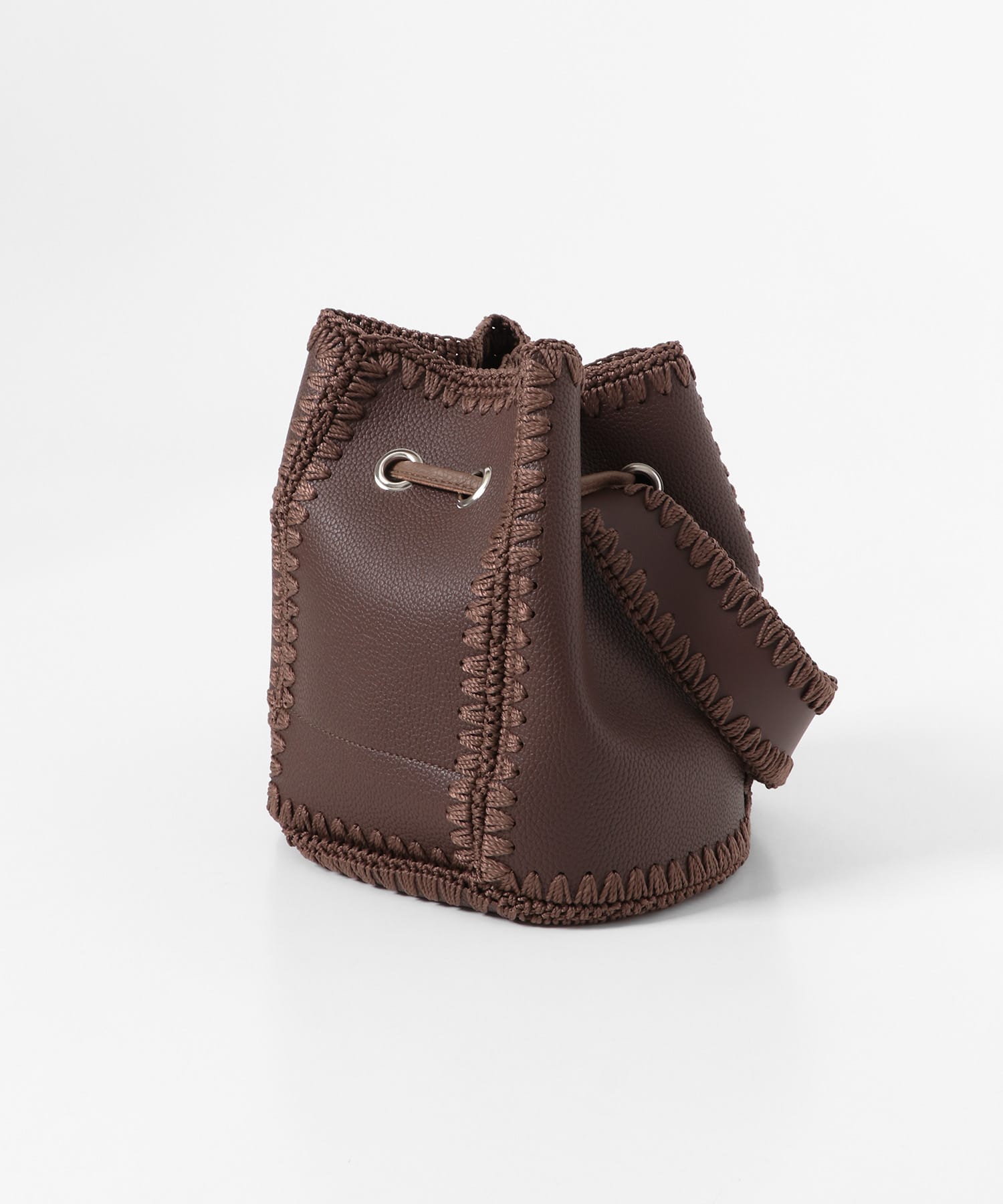 エンブロイダリーキンチャクバッグ BROWN one