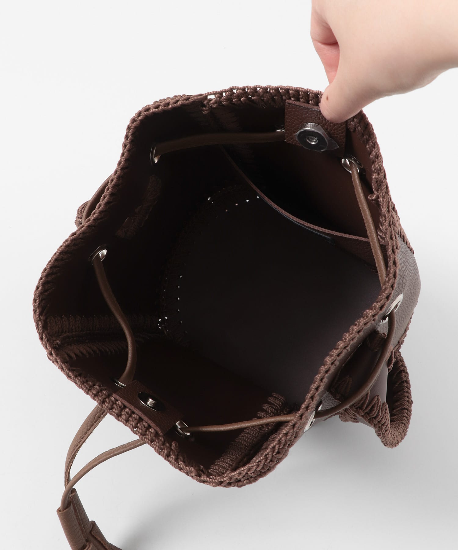 エンブロイダリーキンチャクバッグ BROWN one