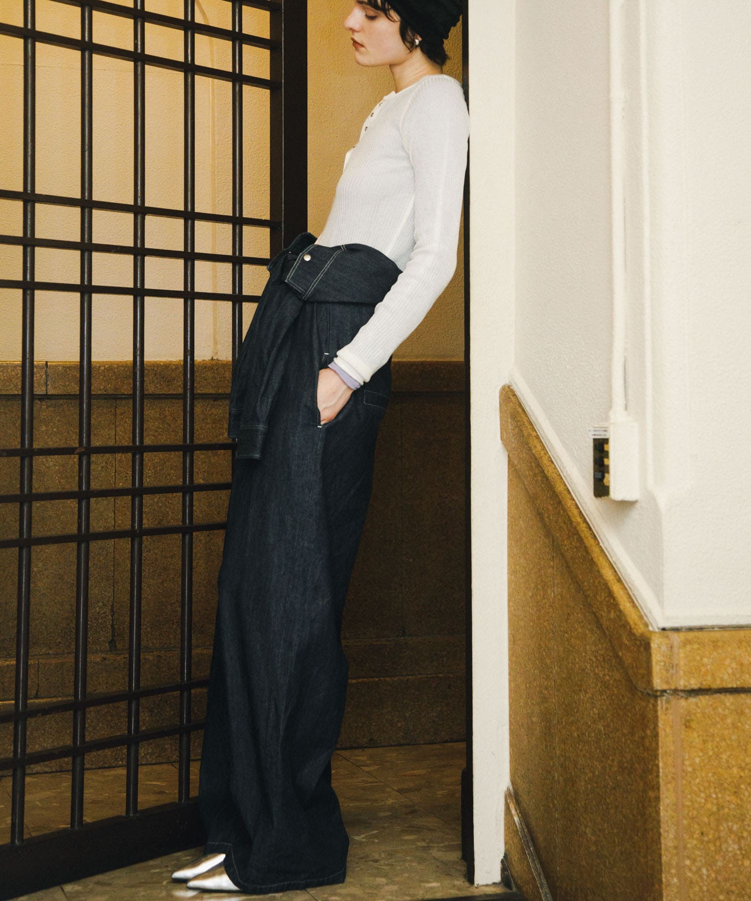 ポインテッドクロスベルトミュール SILVER S