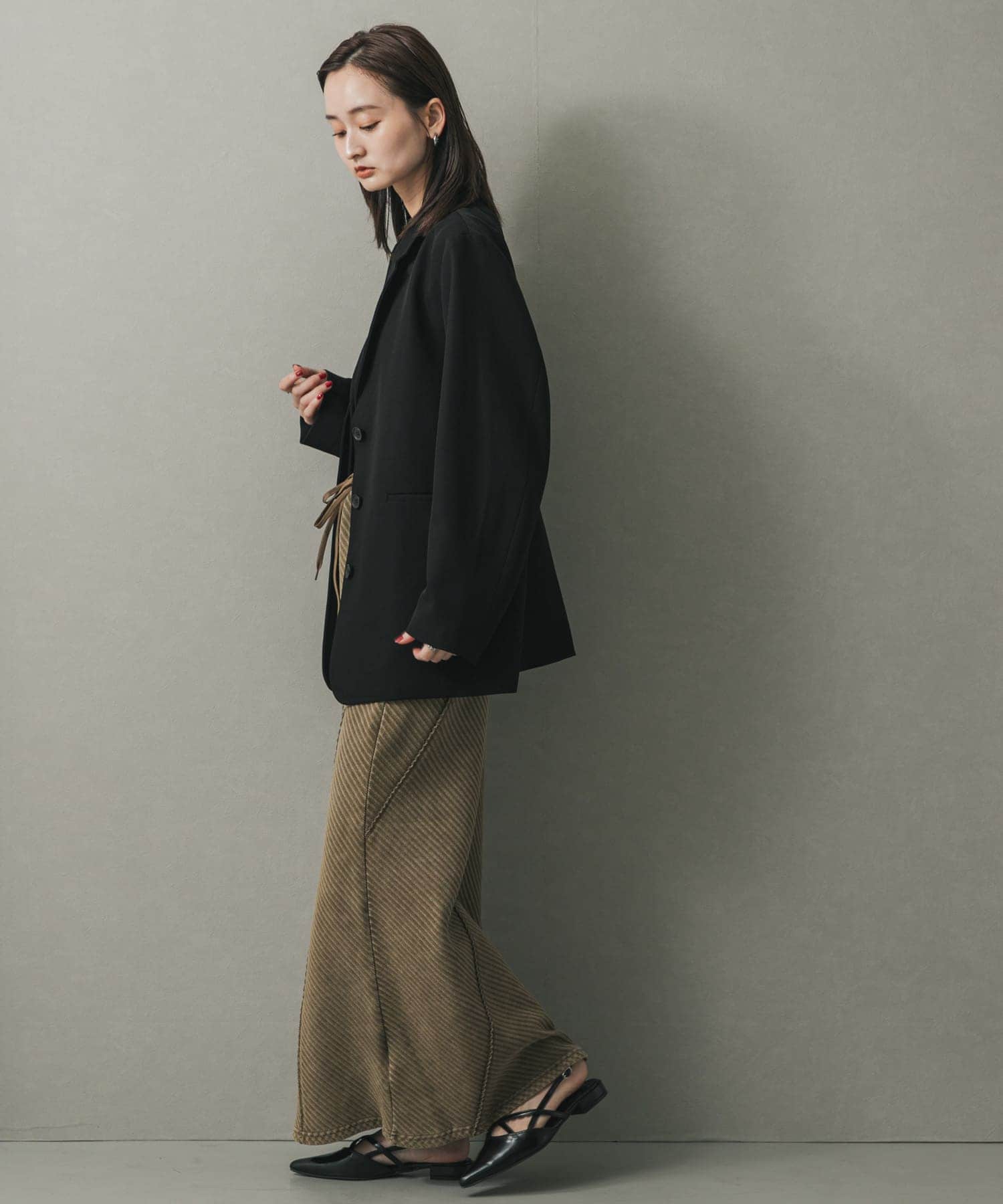 ポインテッドクロスベルトミュール BLACK M