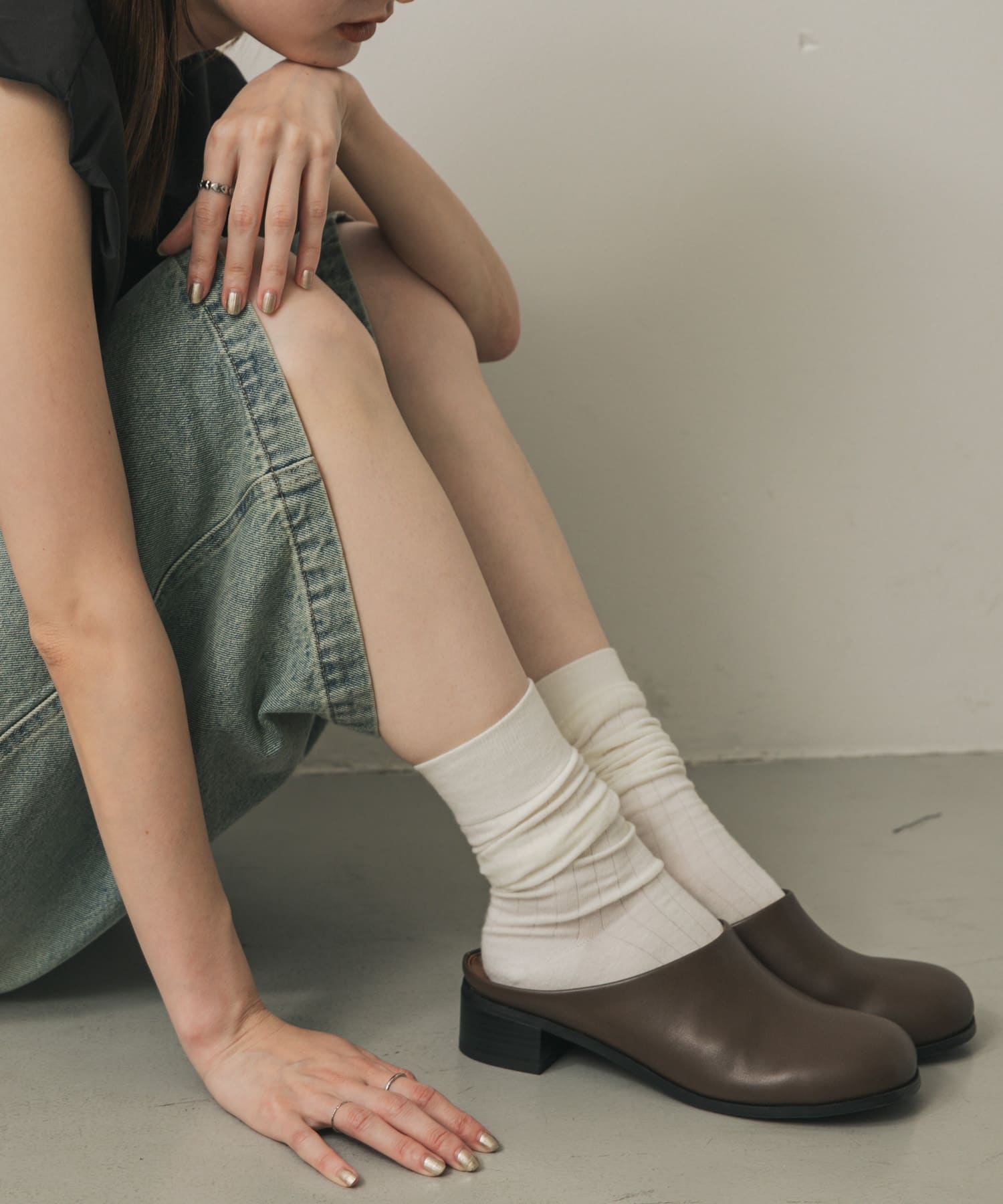 ワイドトゥヒールスリッポン BROWN S