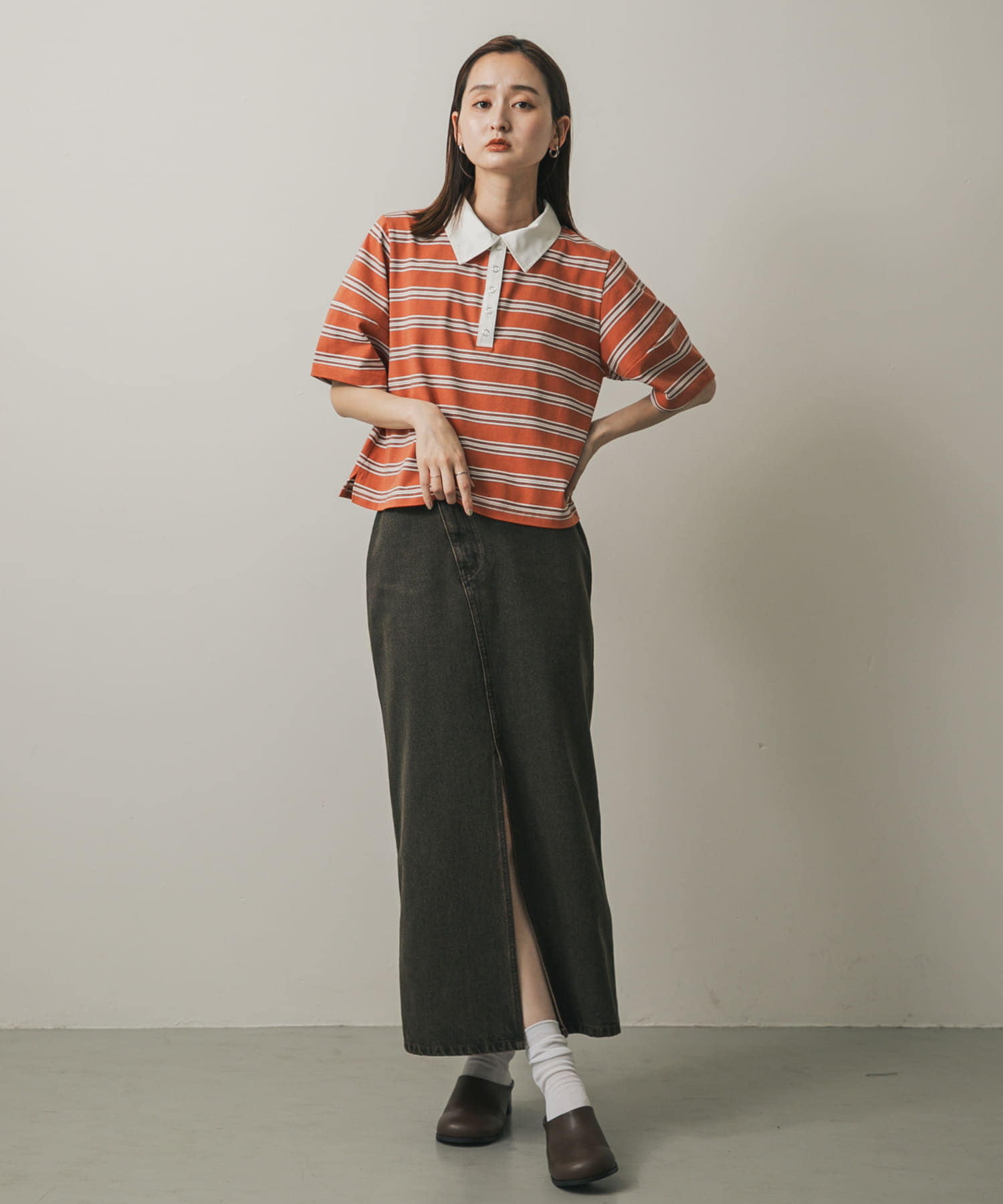 ワイドトゥヒールスリッポン BROWN S