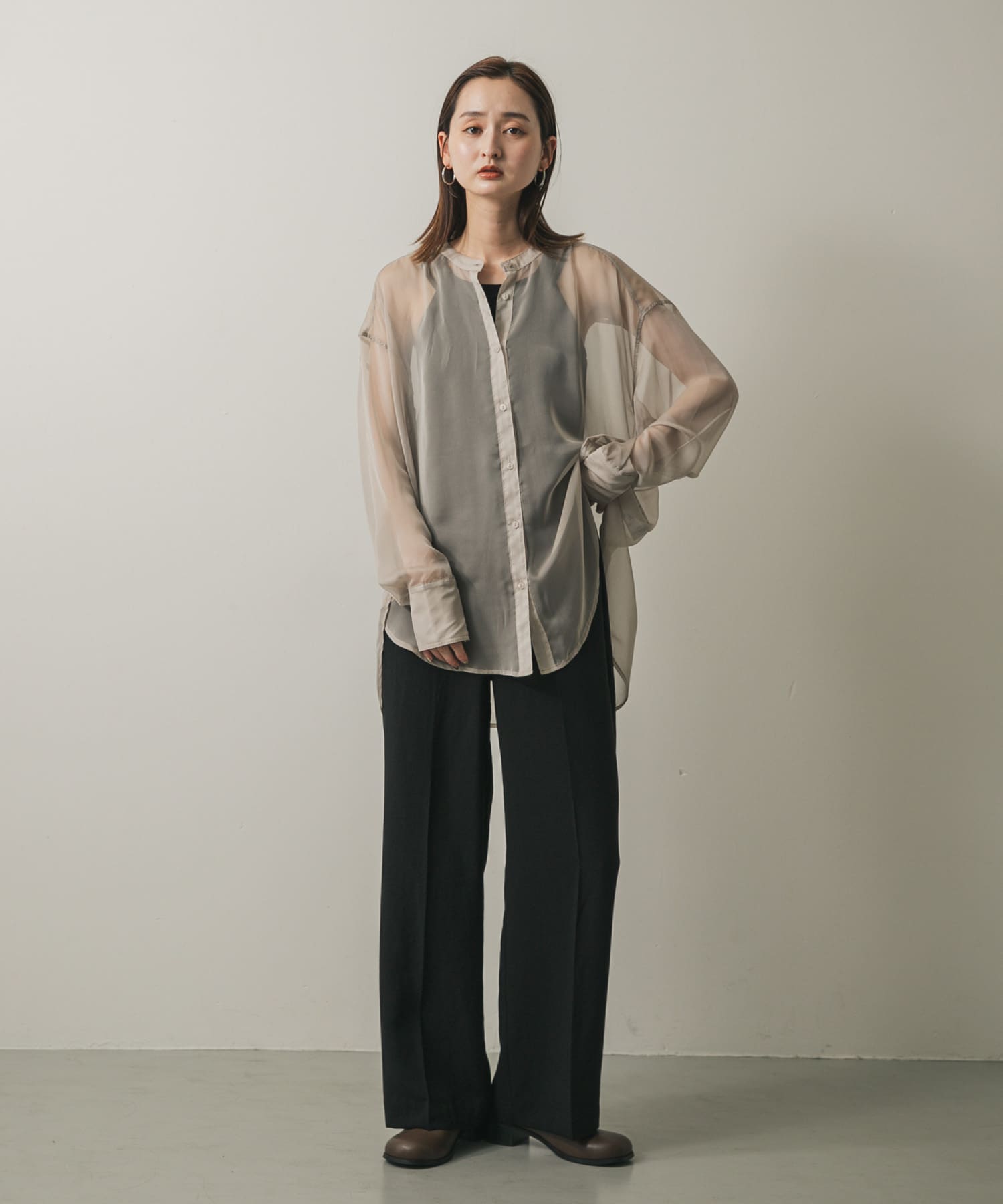 ワイドトゥヒールスリッポン BROWN S