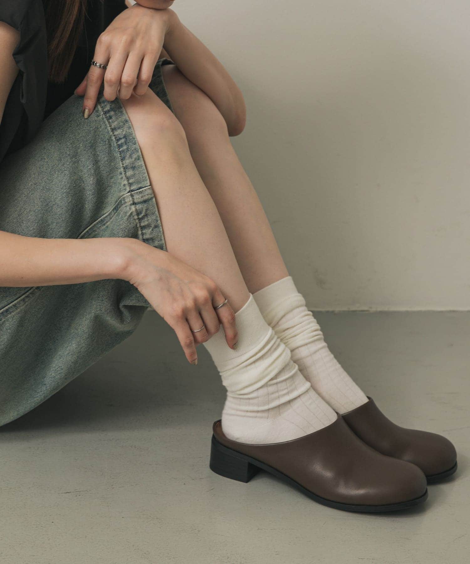 ワイドトゥヒールスリッポン BROWN S