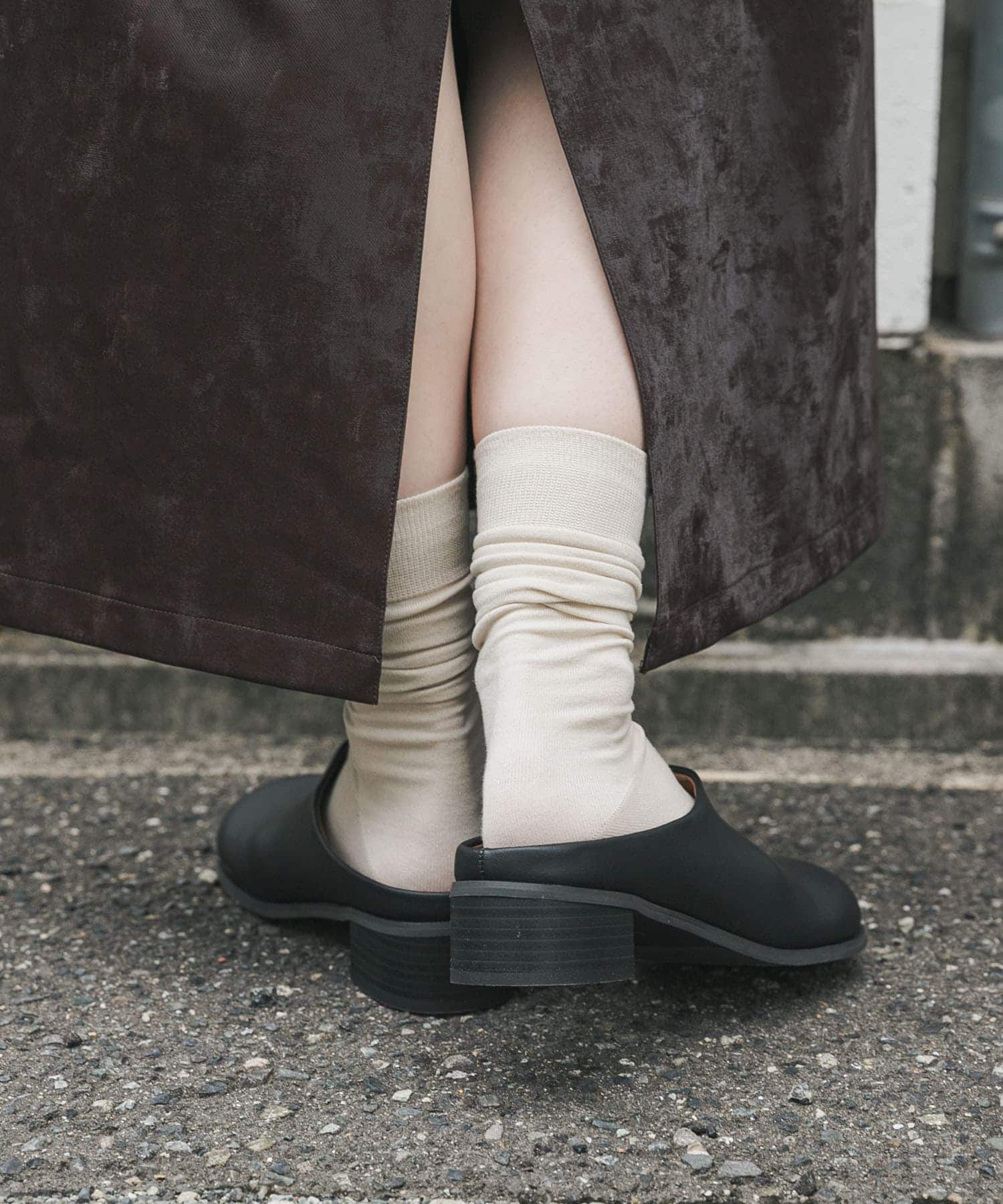 ワイドトゥヒールスリッポン BLACK M