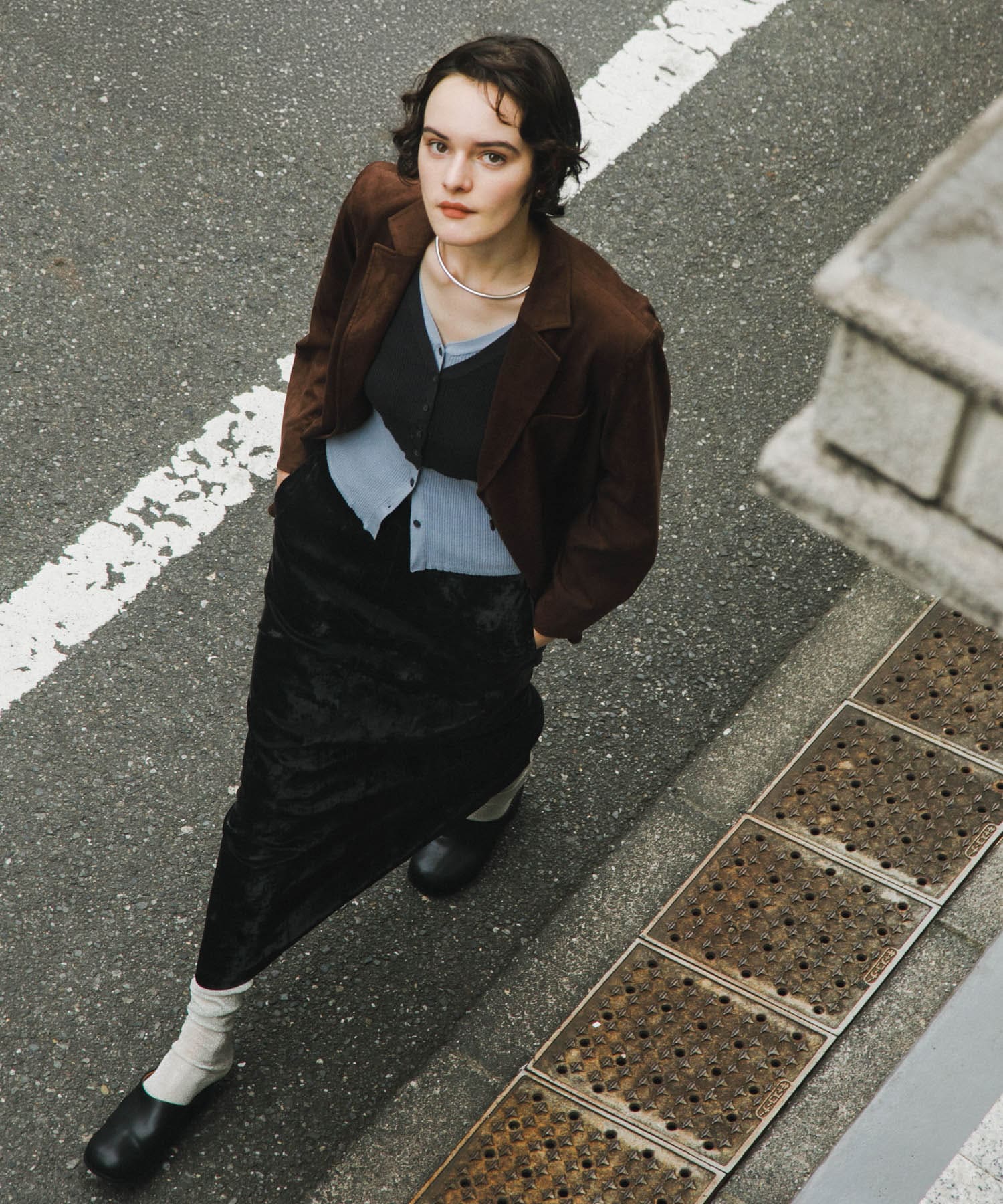 ワイドトゥヒールスリッポン BLACK L