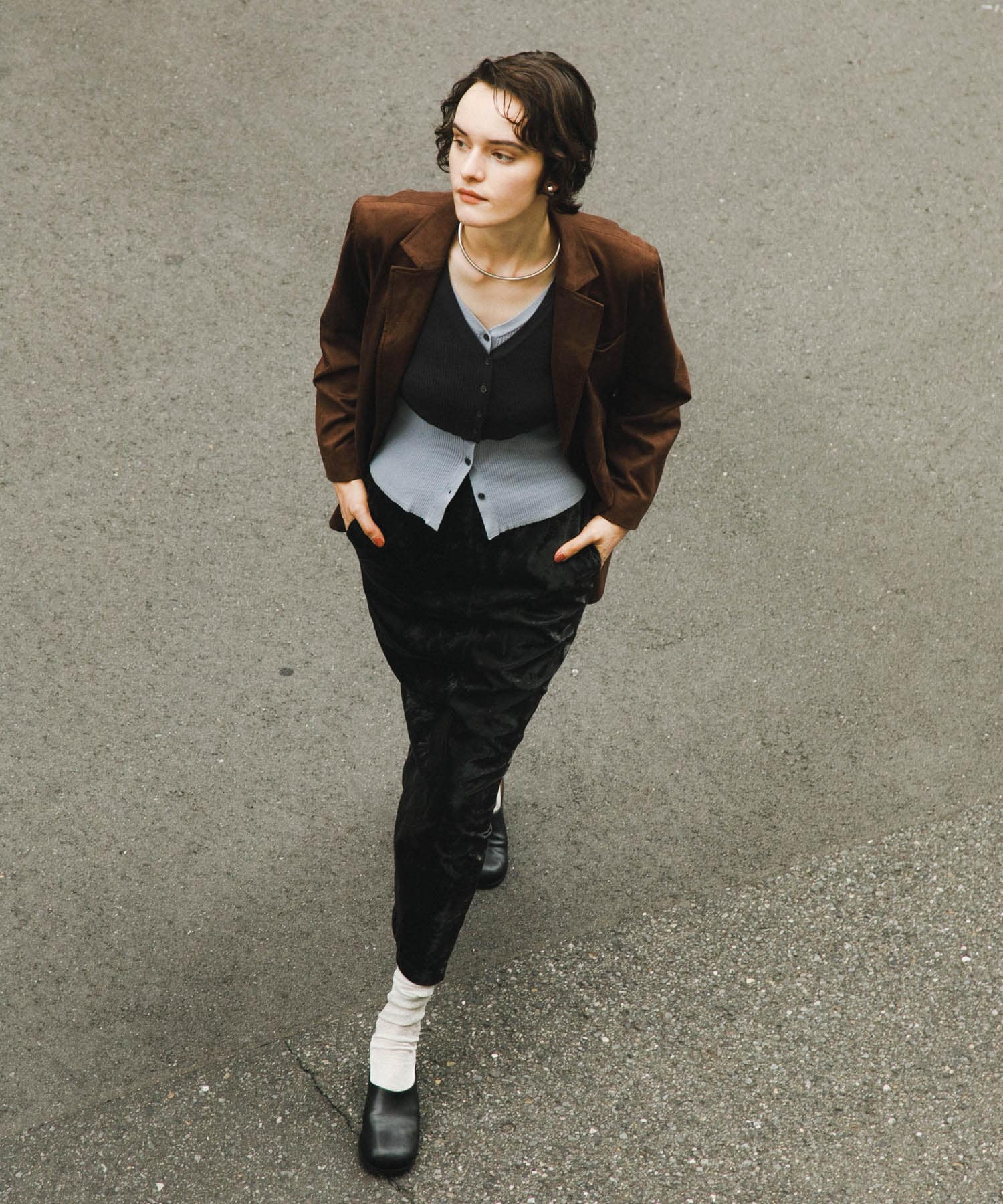 ワイドトゥヒールスリッポン BLACK L