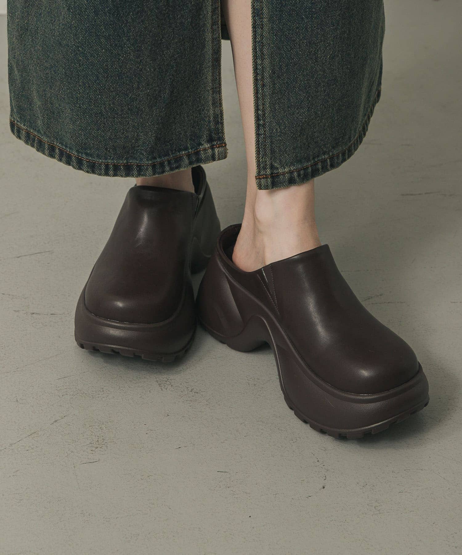 ボリュームソールサボサンダル BROWN M