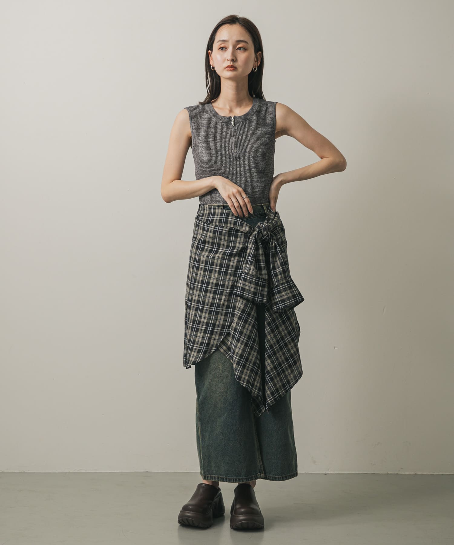 ボリュームソールサボサンダル BROWN M