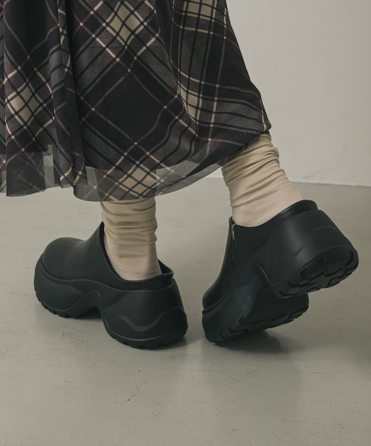 ボリュームソールサボサンダル BLACK S