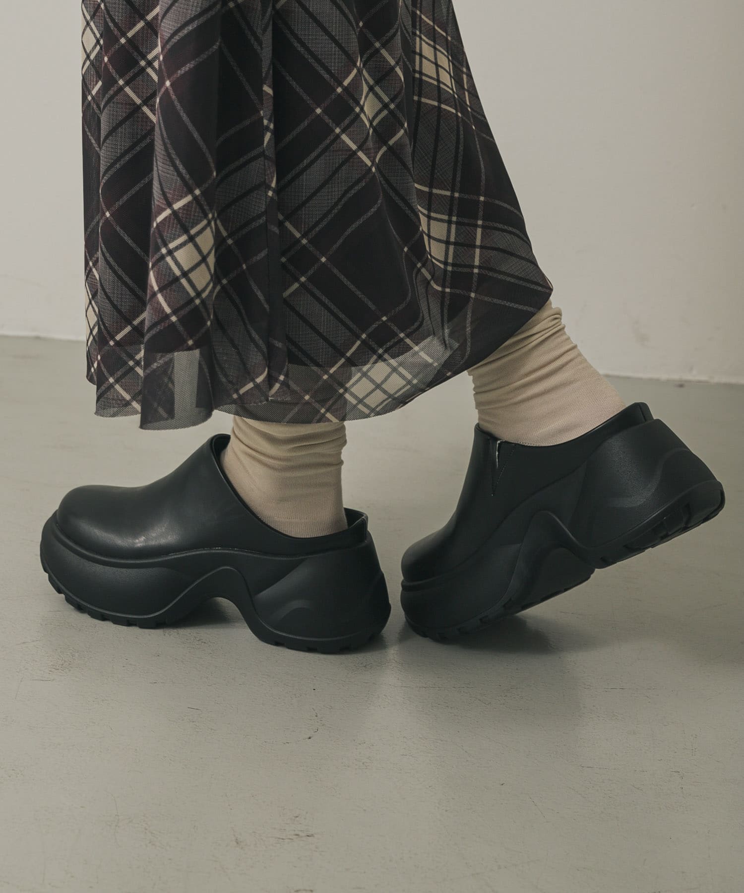 ボリュームソールサボサンダル BLACK S