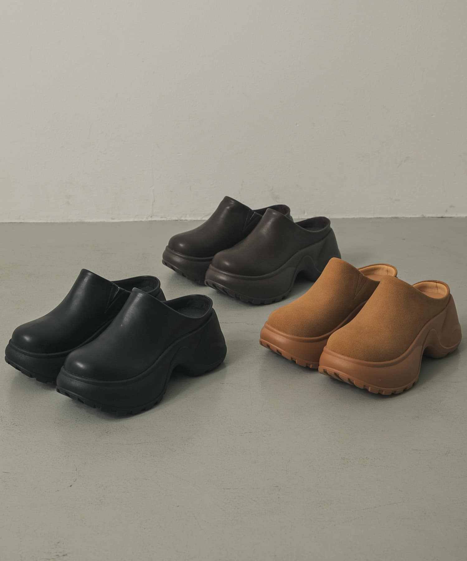 ボリュームソールサボサンダル BLACK S