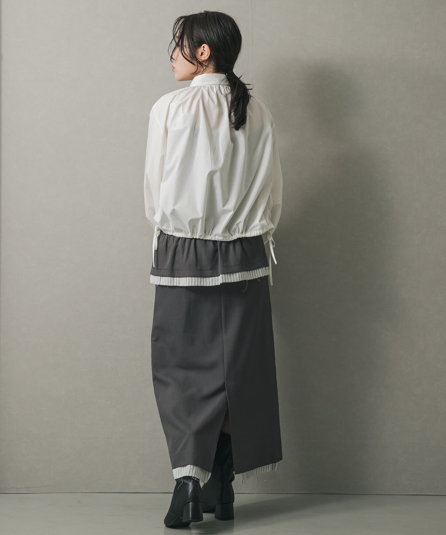 ワイドシャフトミドルブーツ BLACK S
