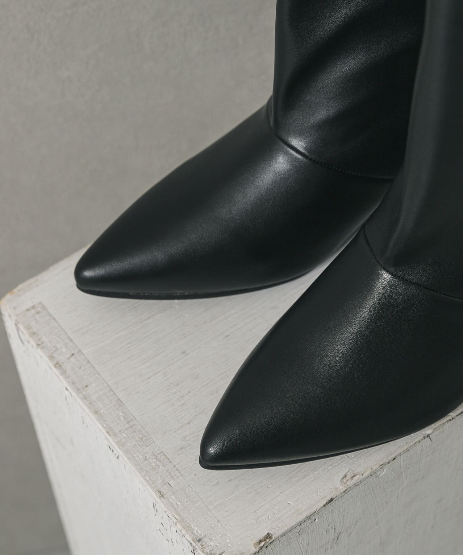 ワイドシャフトミドルブーツ BLACK M