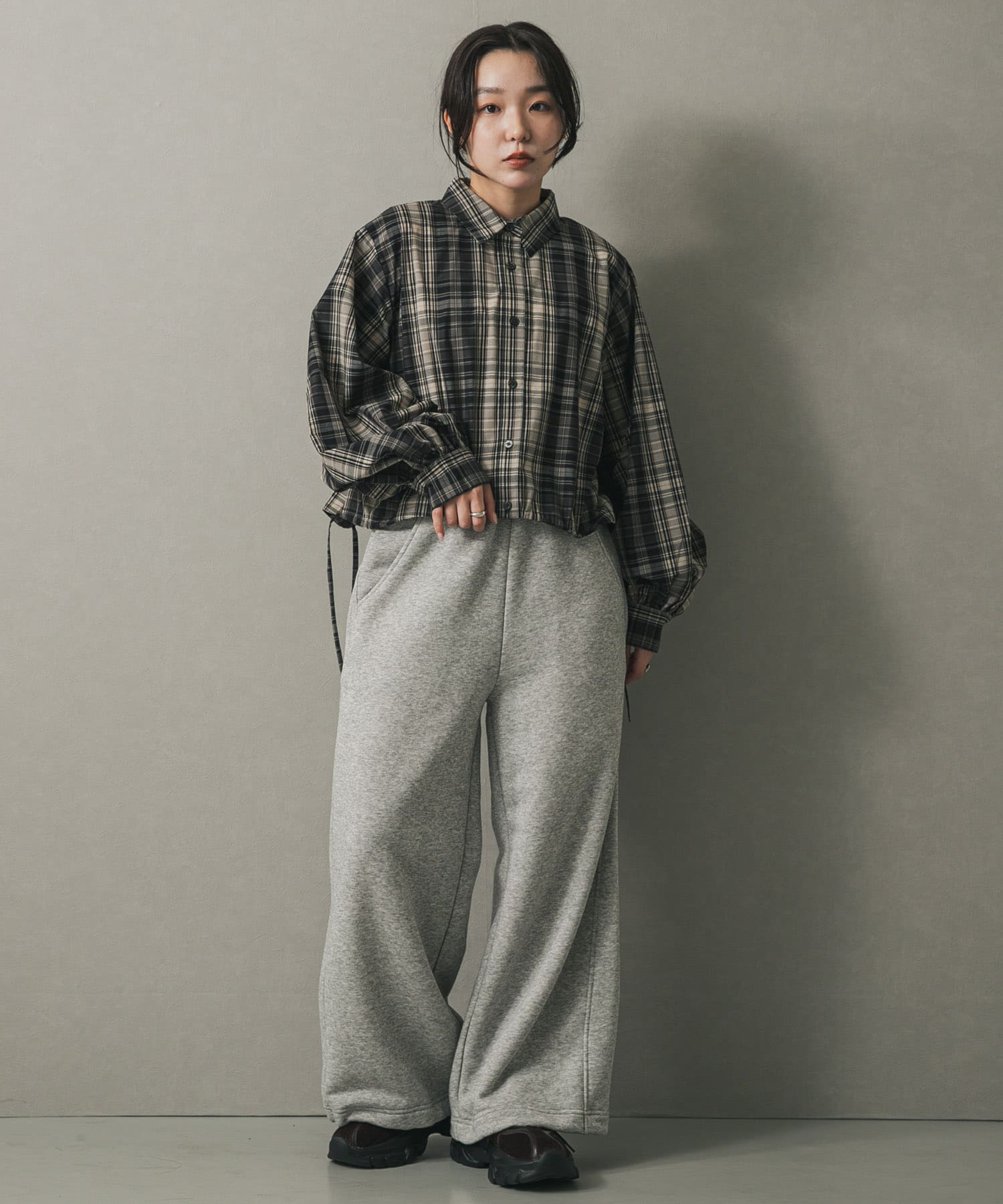 レースアップバレエスニーカー BROWN S