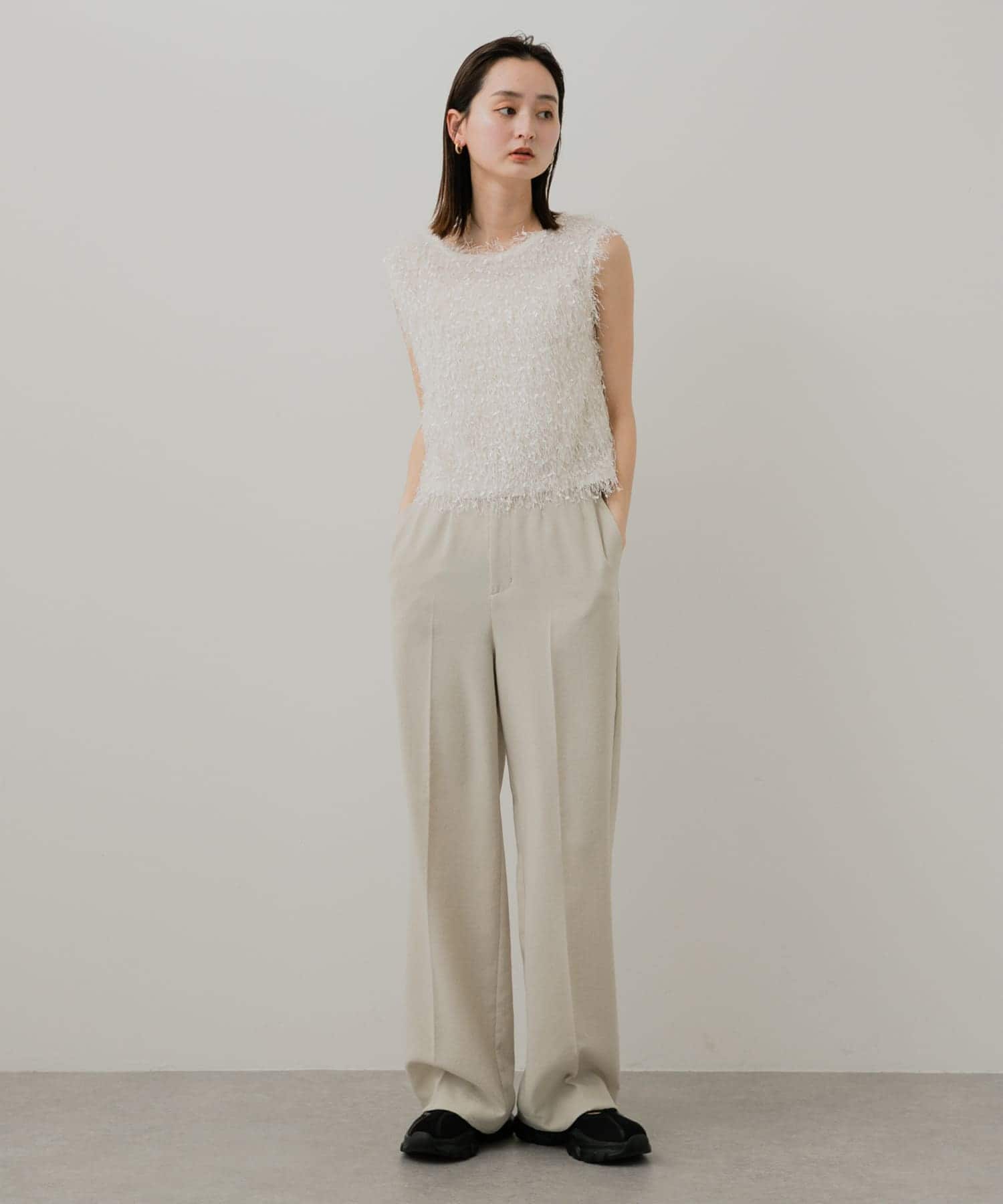 レースアップバレエスニーカー BLACK M