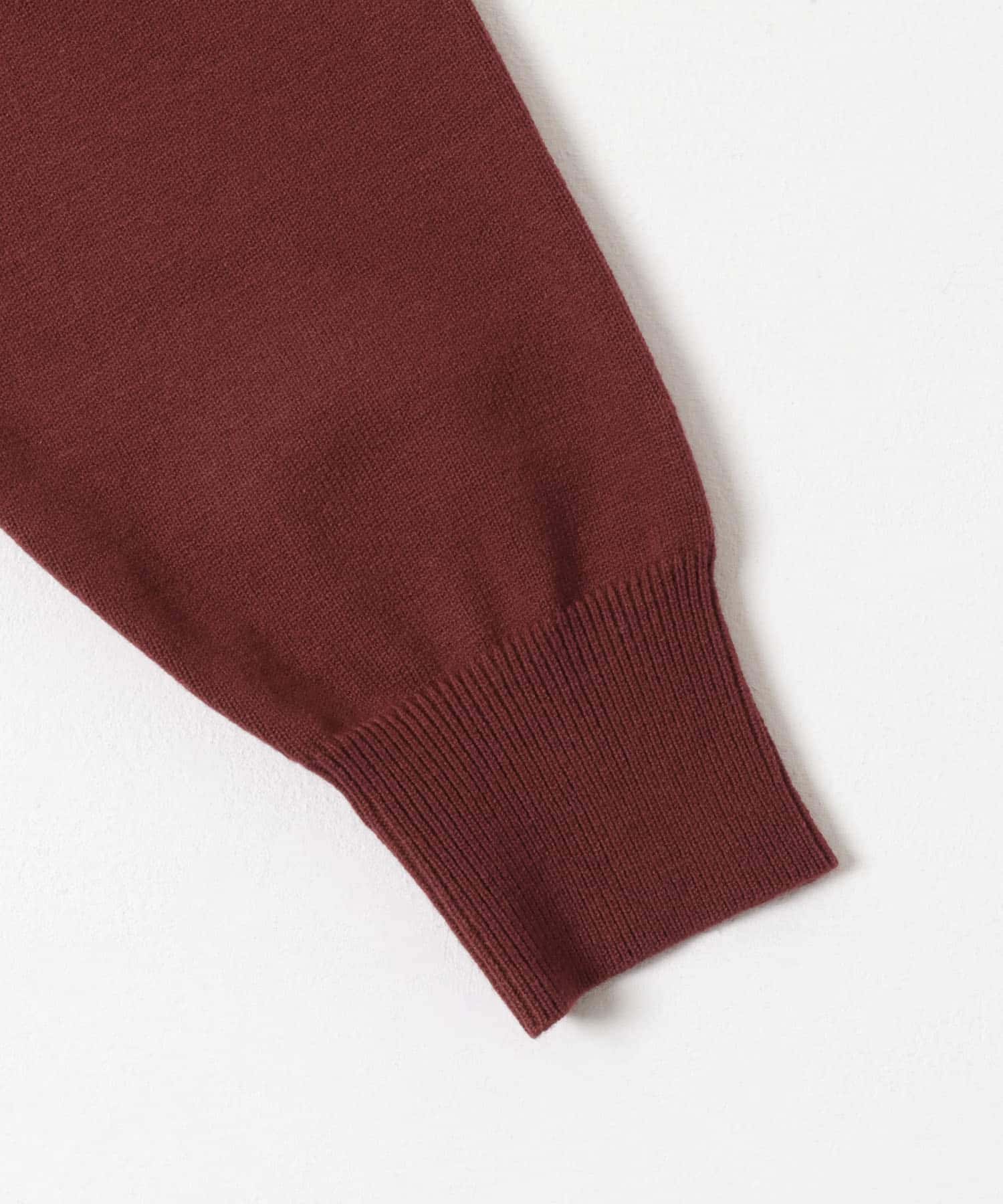 アシメクルーネックニット RED M