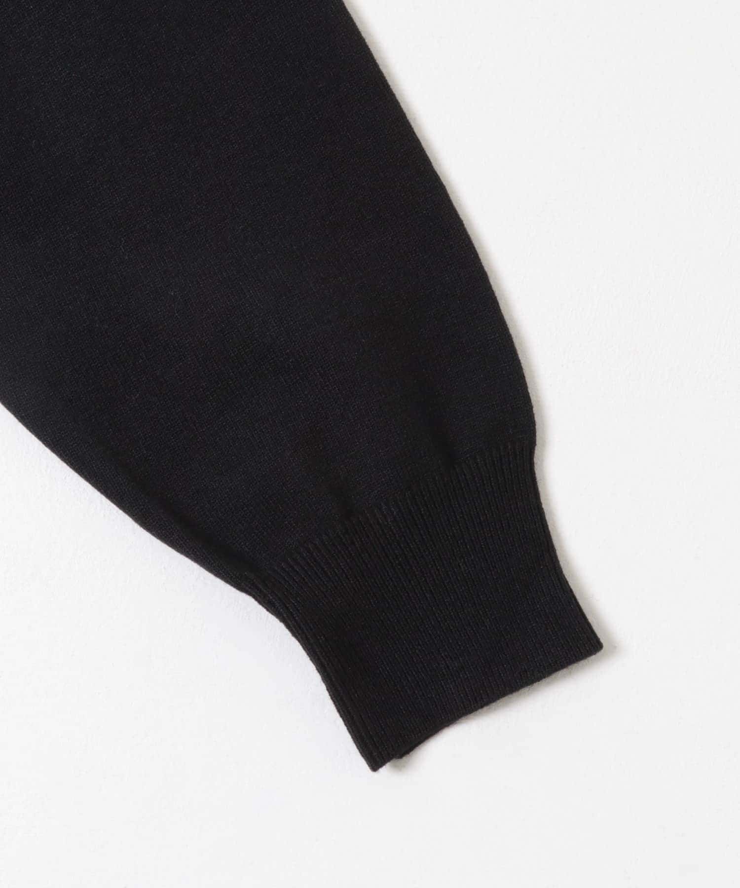 アシメクルーネックニット BLACK M