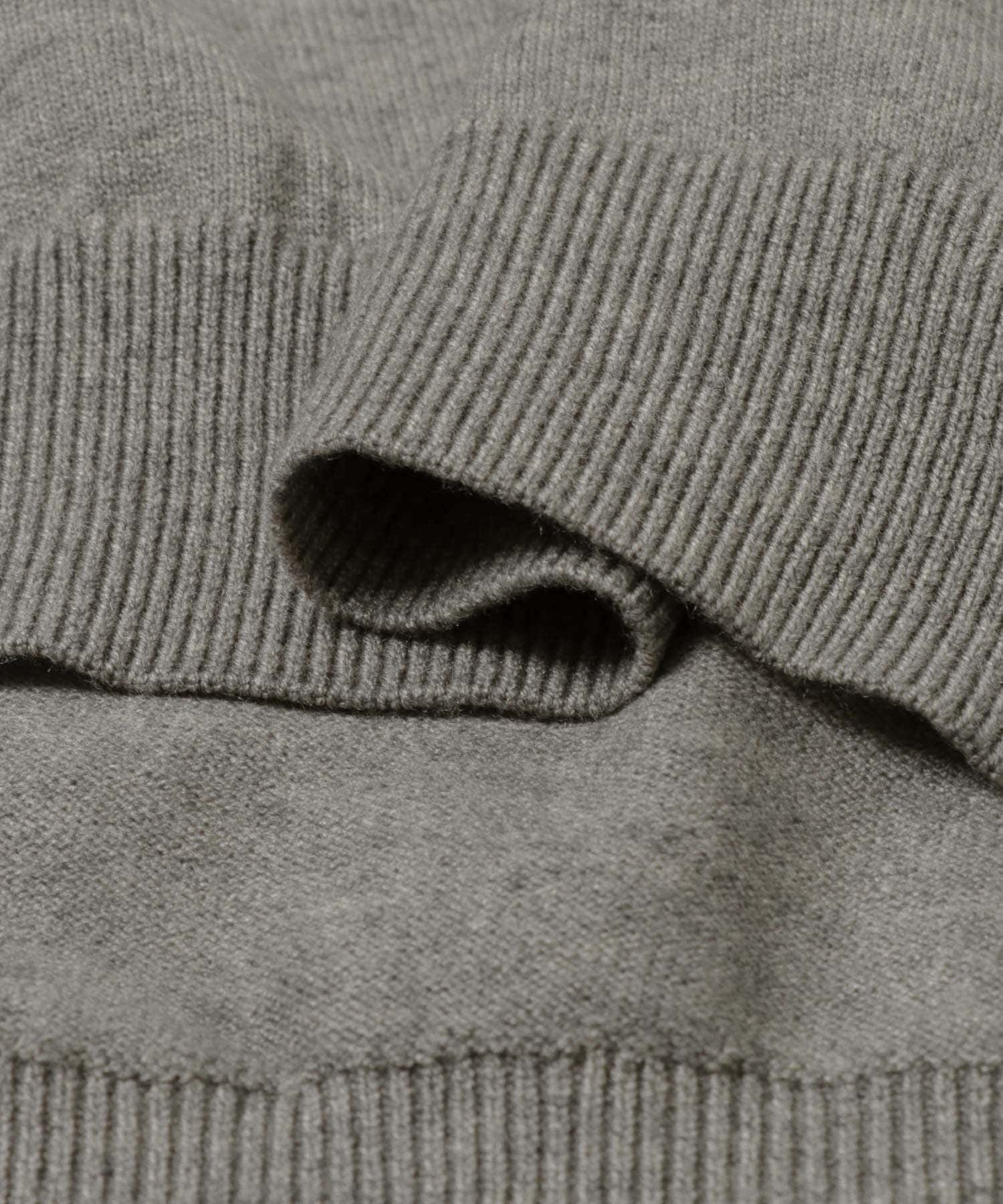 アシメクルーネックニット GRAY M